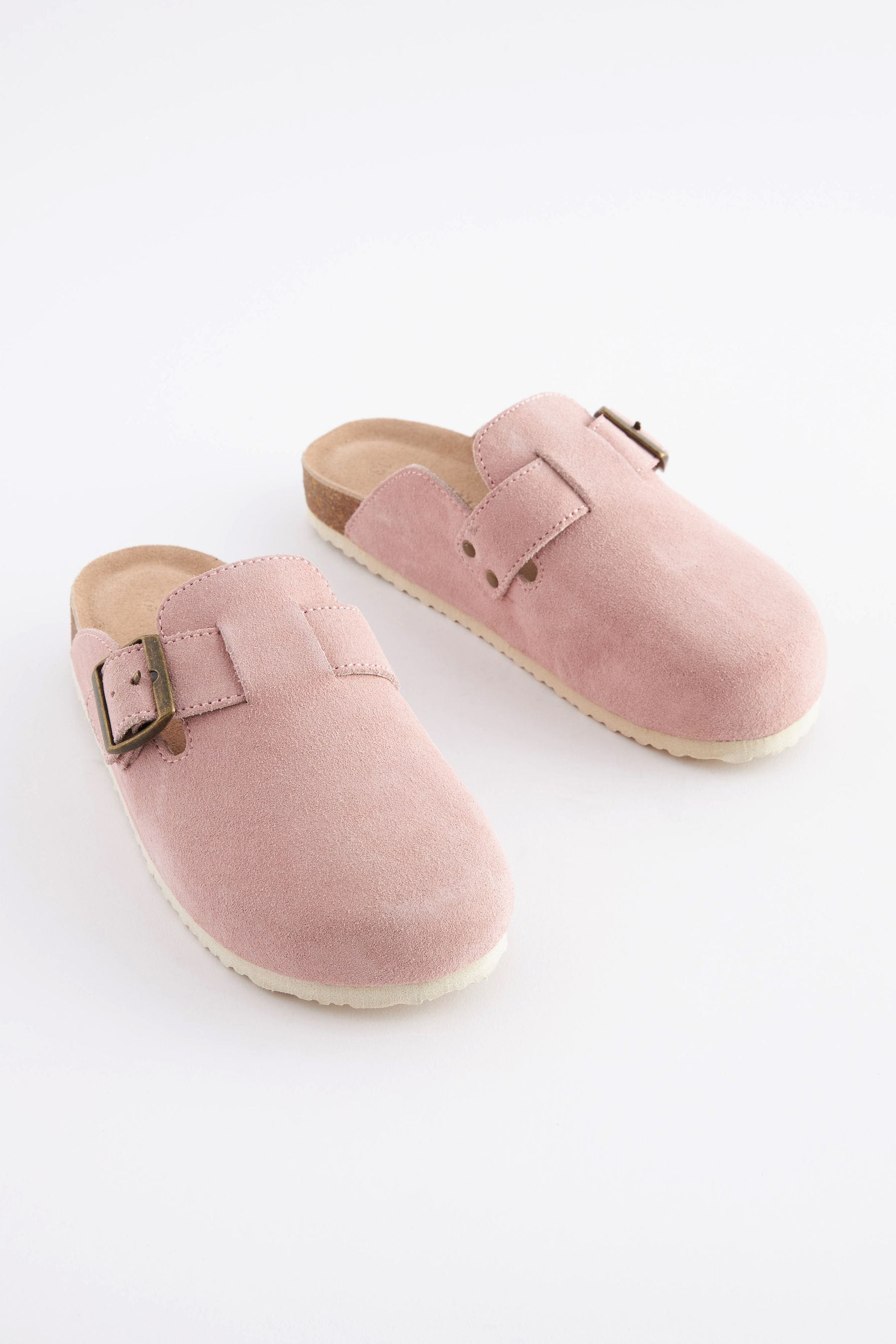 Pink Suede Slip-On Clogs