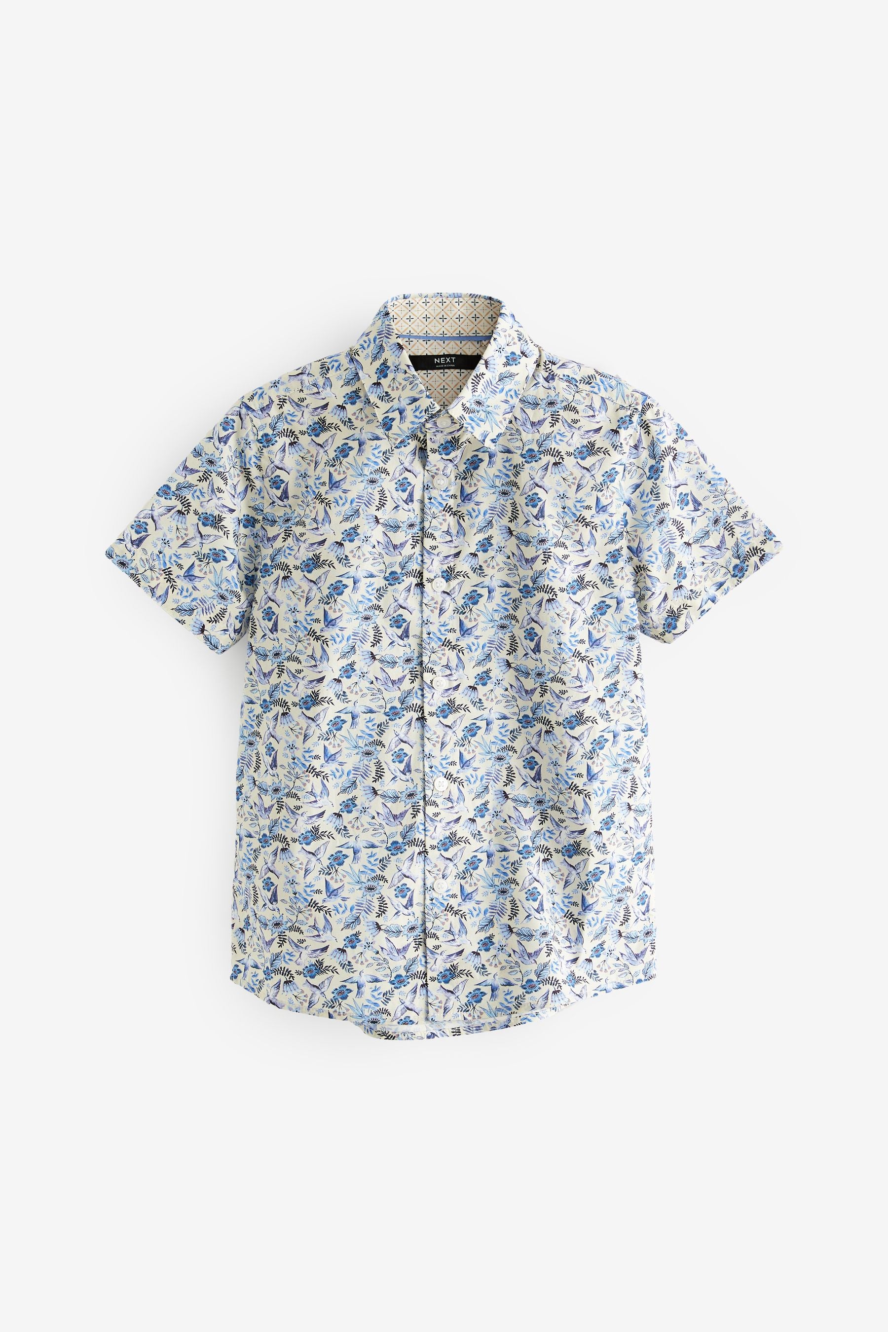 Blue Short Sleeve All-Over Print Shirt (3-12yrs)