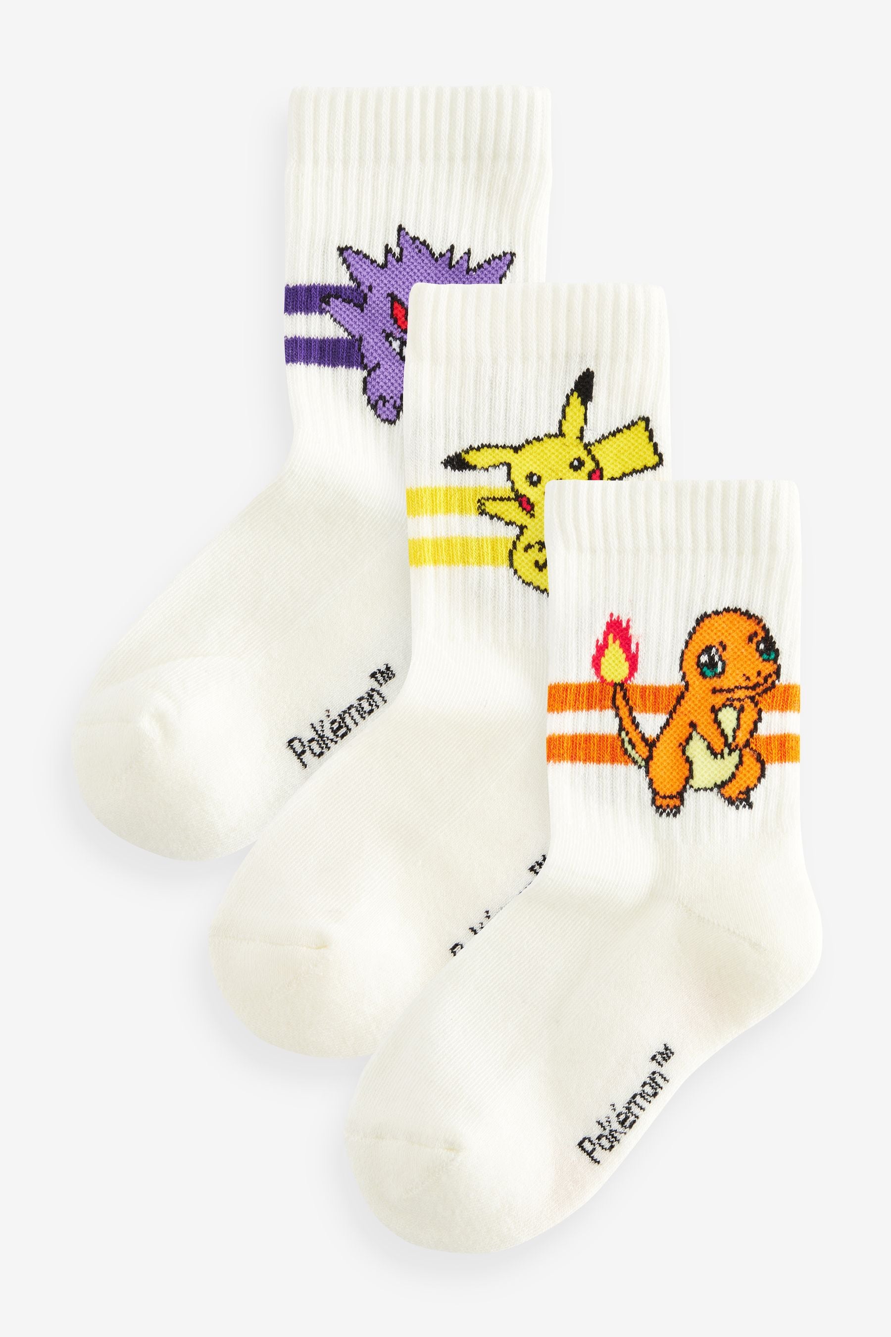 White Pokemon Socks 3 Pack