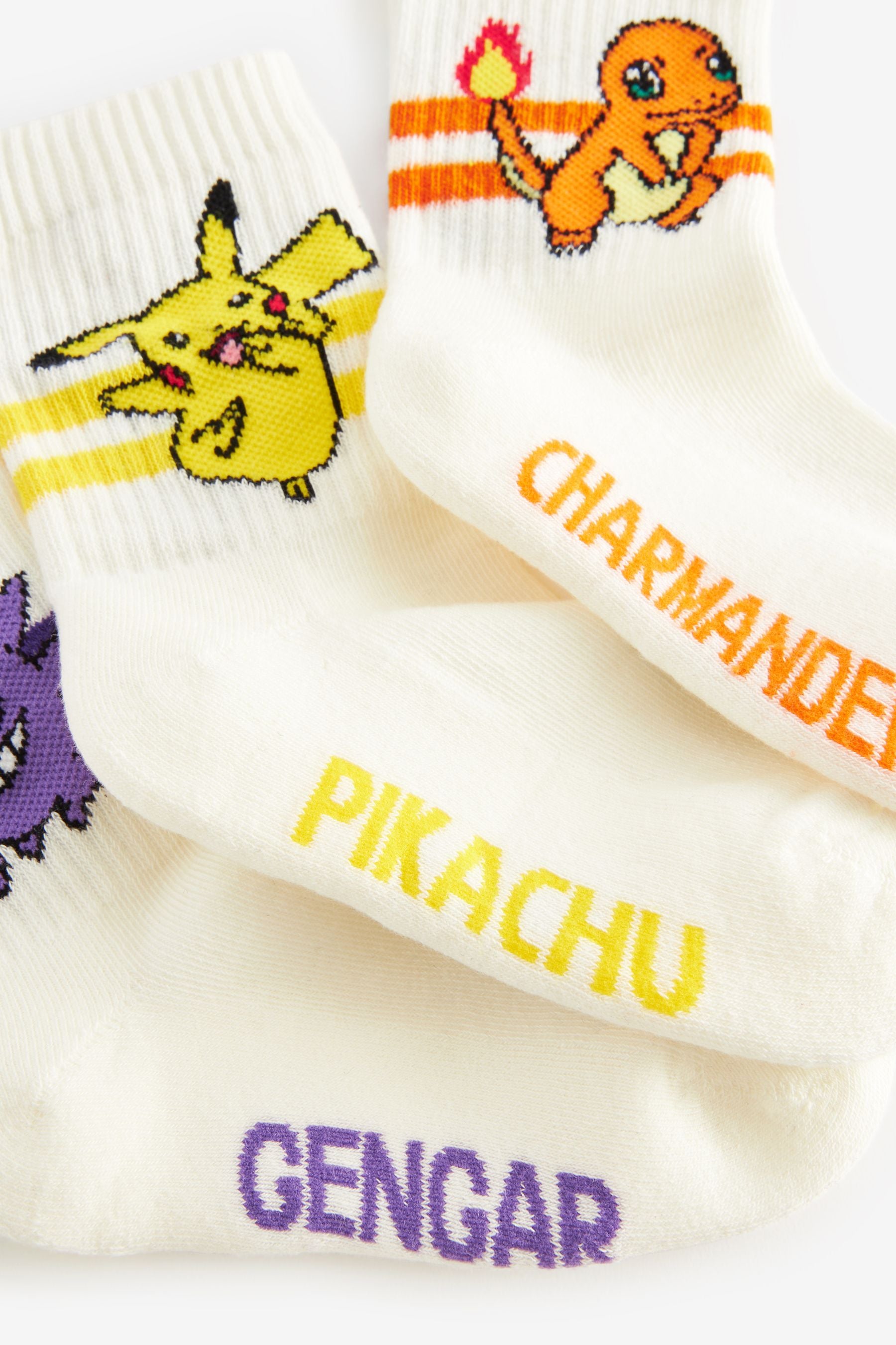 White Pokemon Socks 3 Pack