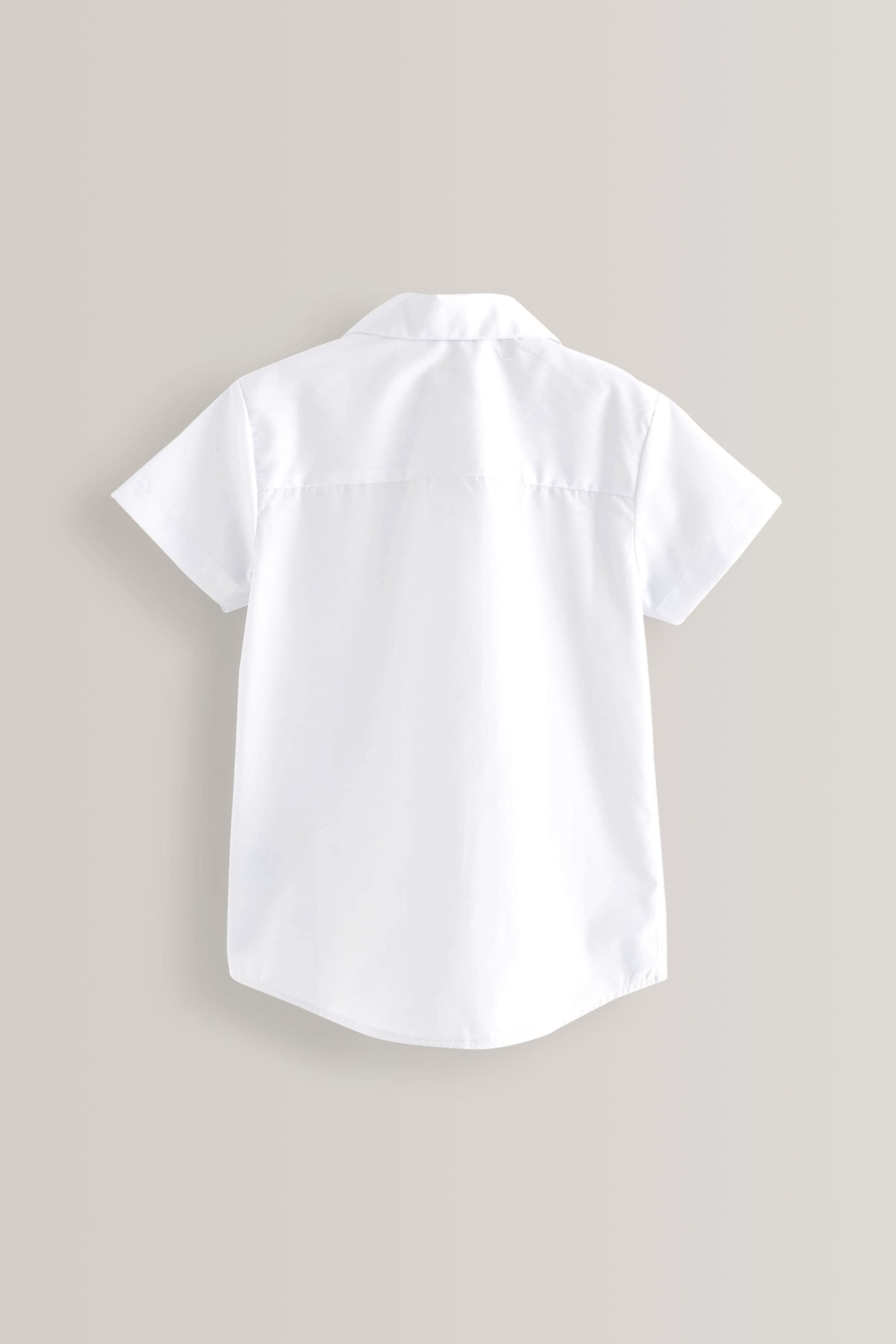 White 2 Pack Short Sleeve Revere Collar School Shirts (3-17yrs)