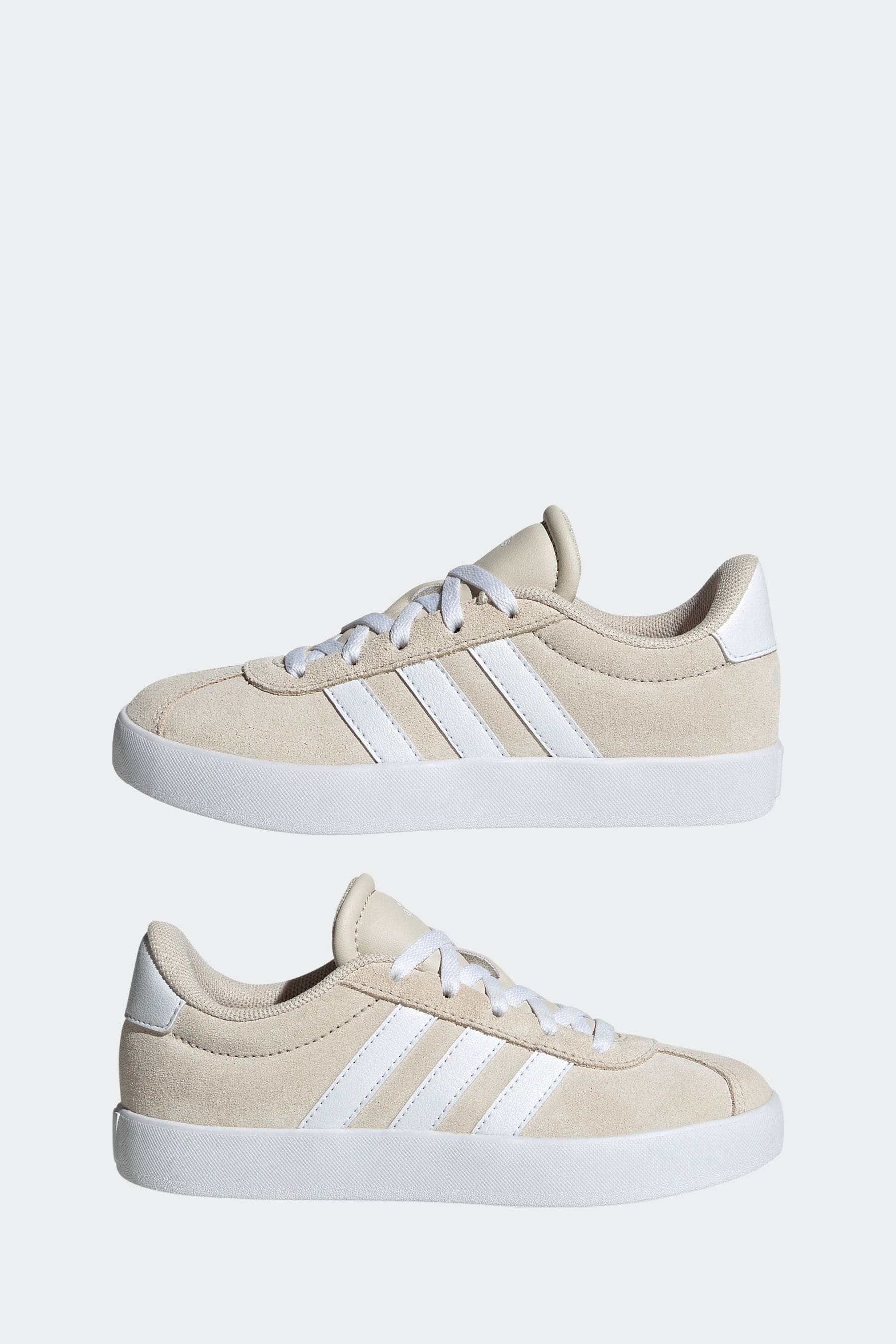 Beige adidas Junior Sportswear VL Court Trainers