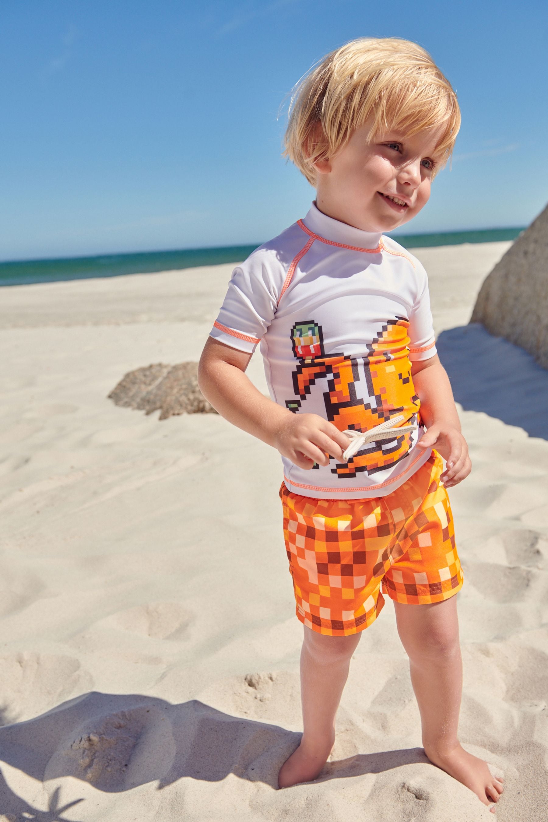 Orange Octopus Sunsafe Top and Shorts Set (3mths-7yrs)