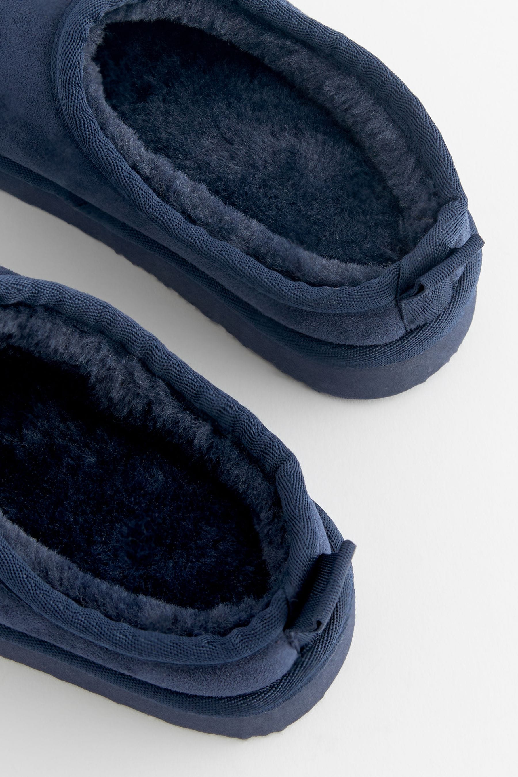 Navy Blue Cosy Mule Slippers