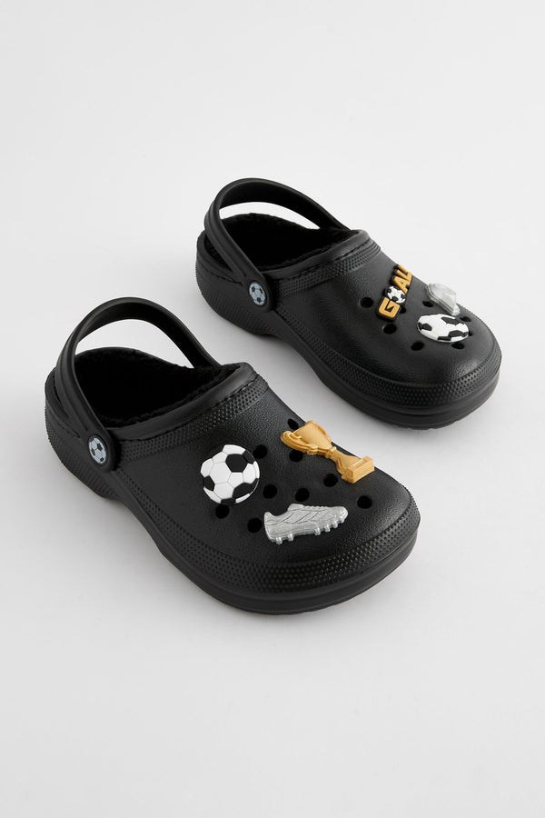 Black Football Slippers Clogs