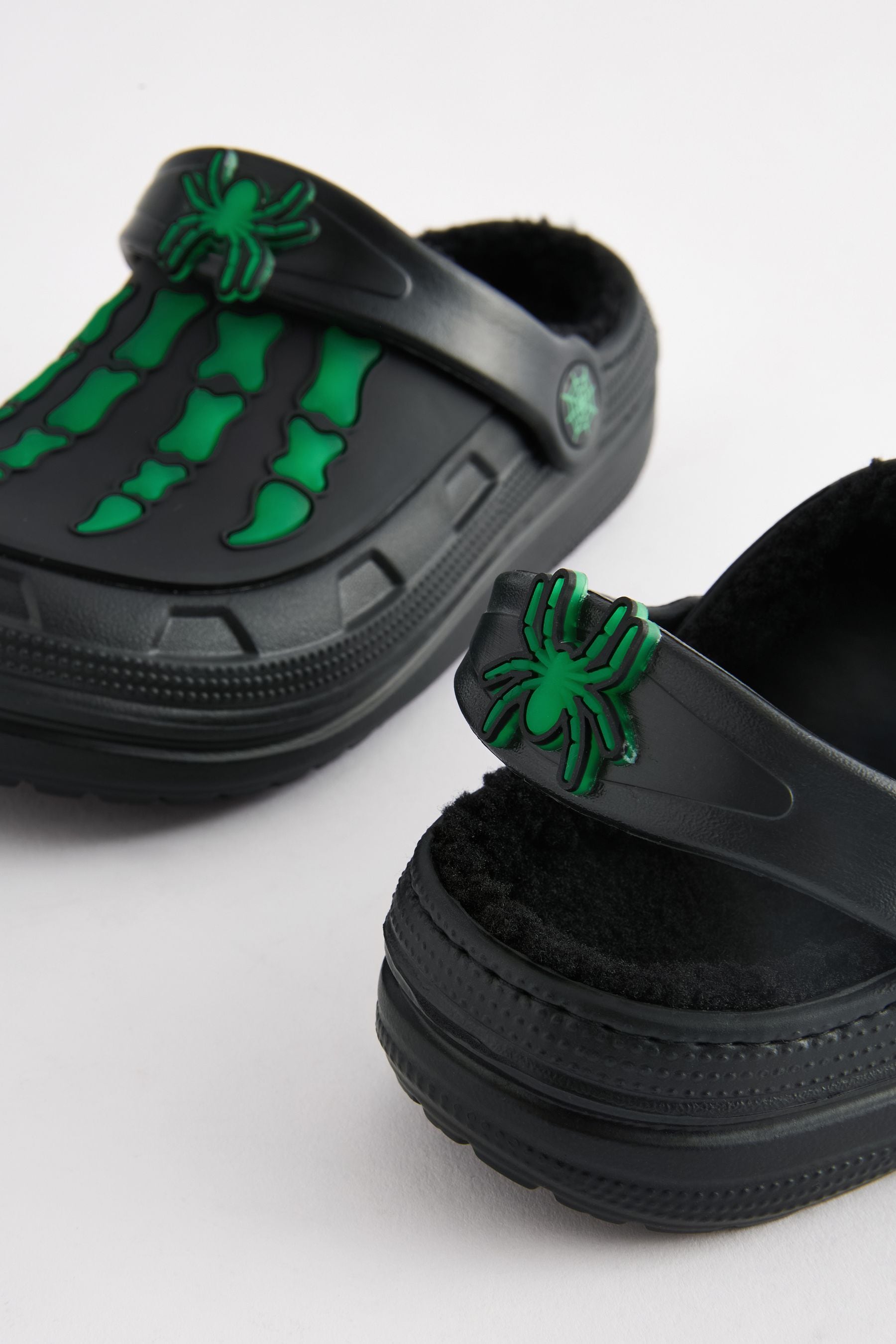 Black/Green Glow in the Dark Halloween Slipper Clogs