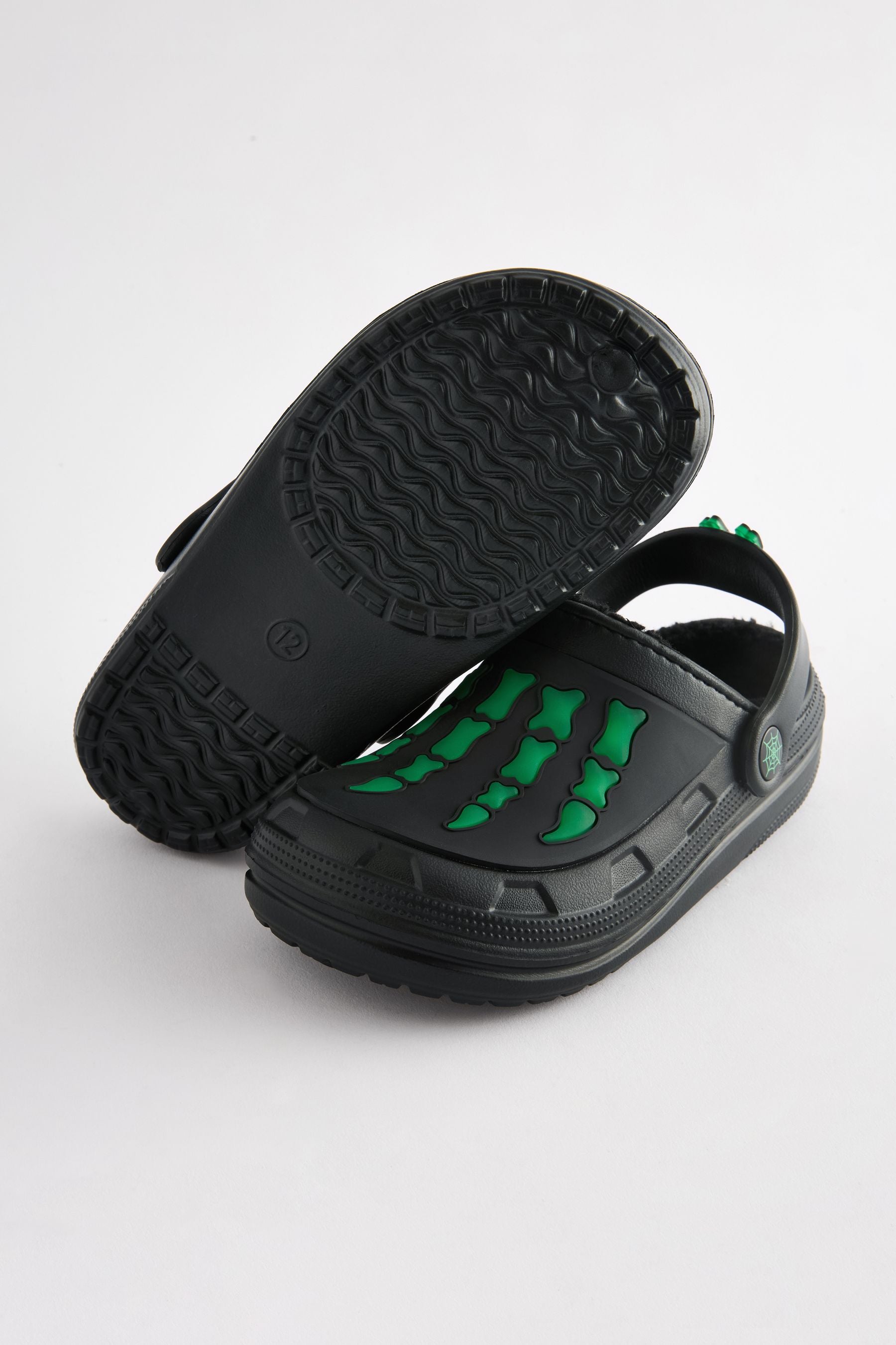 Black/Green Glow in the Dark Halloween Slipper Clogs