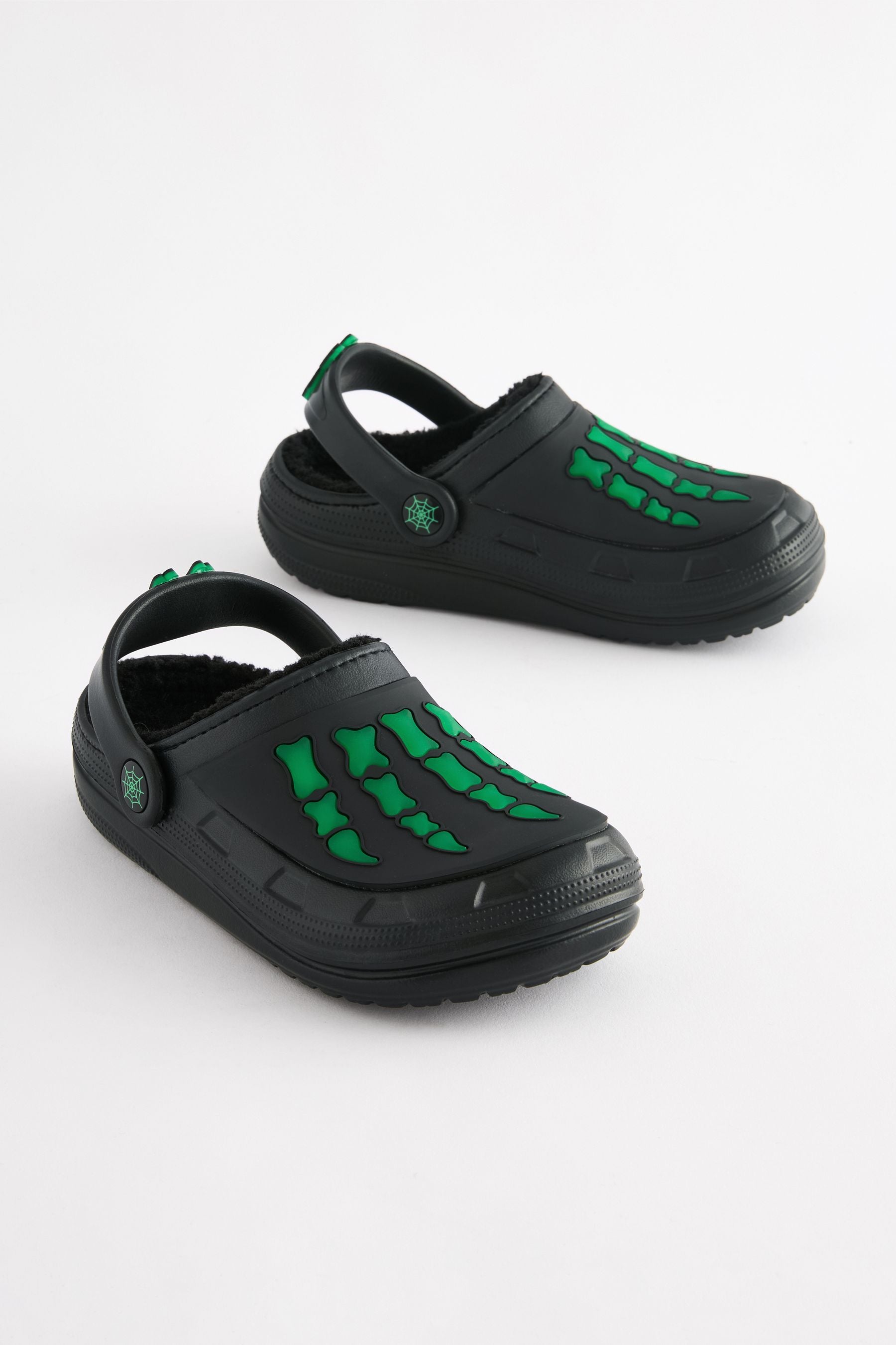 Black/Green Glow in the Dark Halloween Slipper Clogs