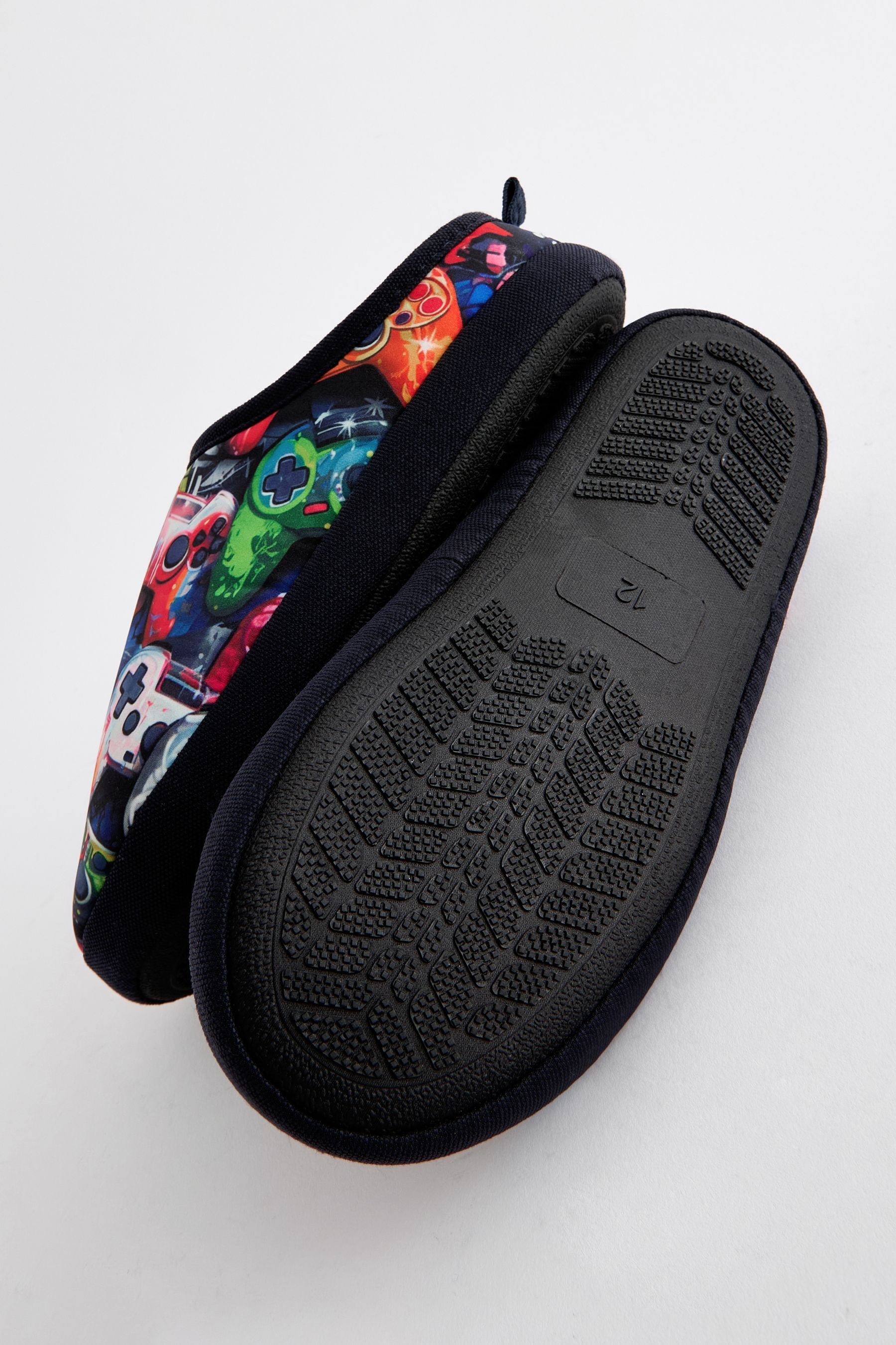 Bright Gamer Patterned Mule Slippers