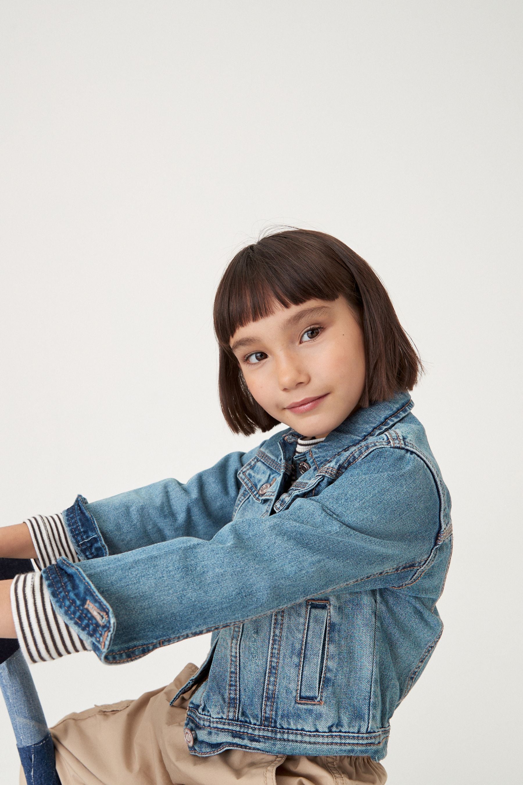 Mid Blue Denim Heart Western 100% Cotton Jacket (3-16yrs)