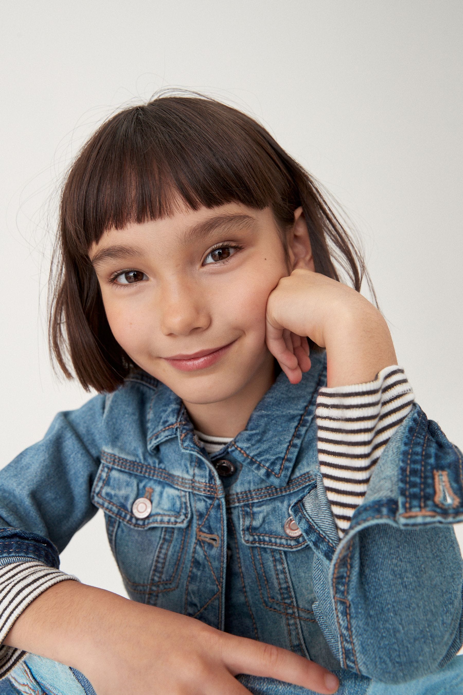 Mid Blue Denim Heart Western 100% Cotton Jacket (3-16yrs)