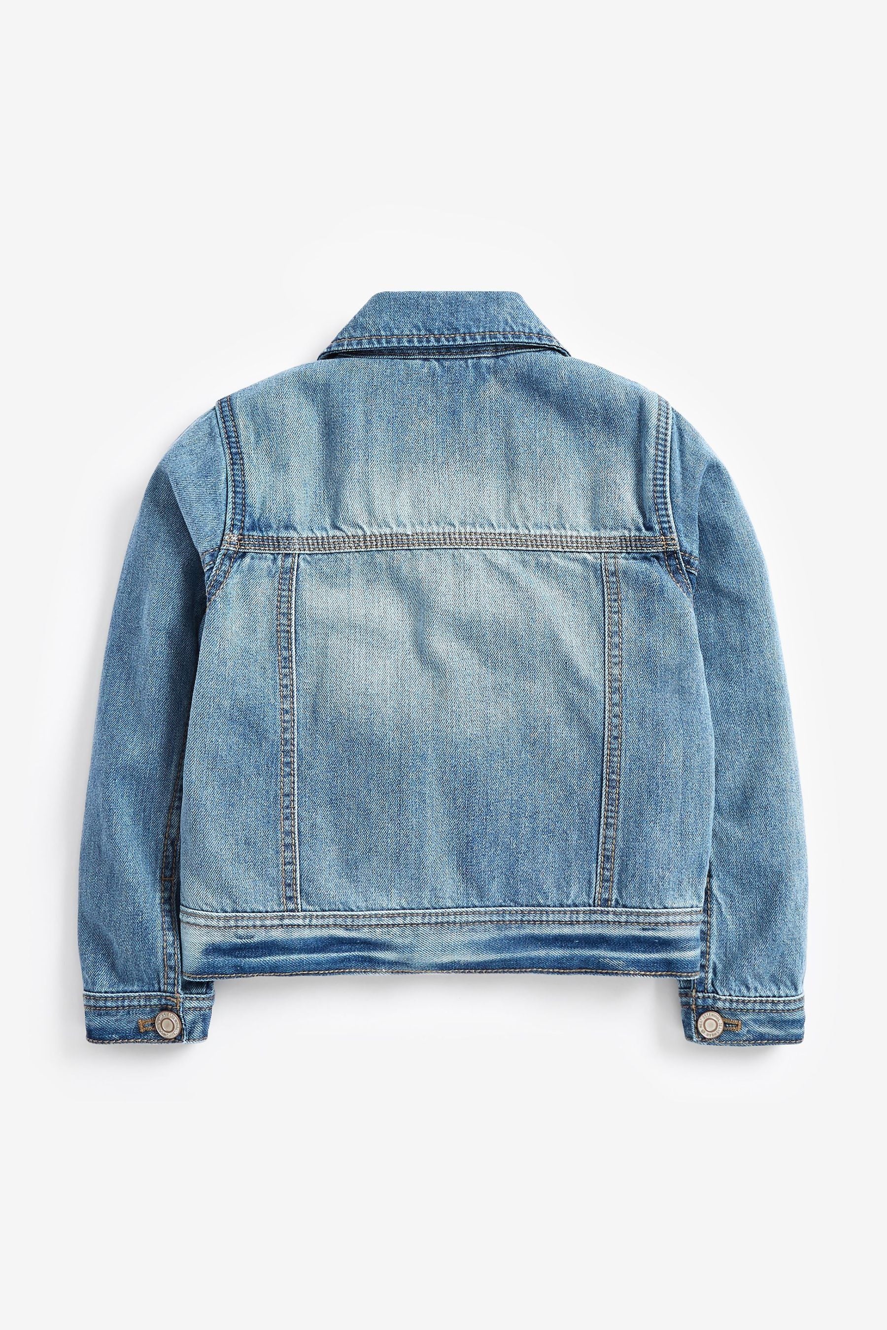 Mid Blue Denim Heart Western 100% Cotton Jacket (3-16yrs)