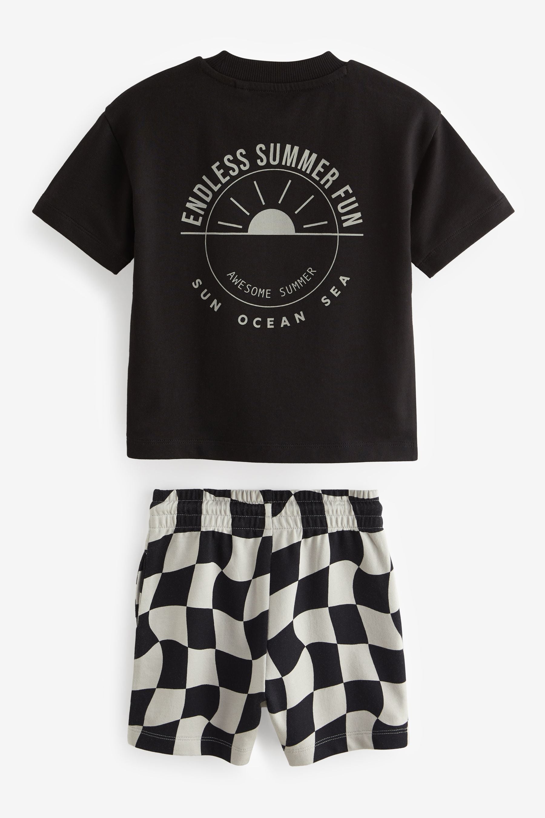 Black T-Shirt And Shorts Set (3mths-7yrs)