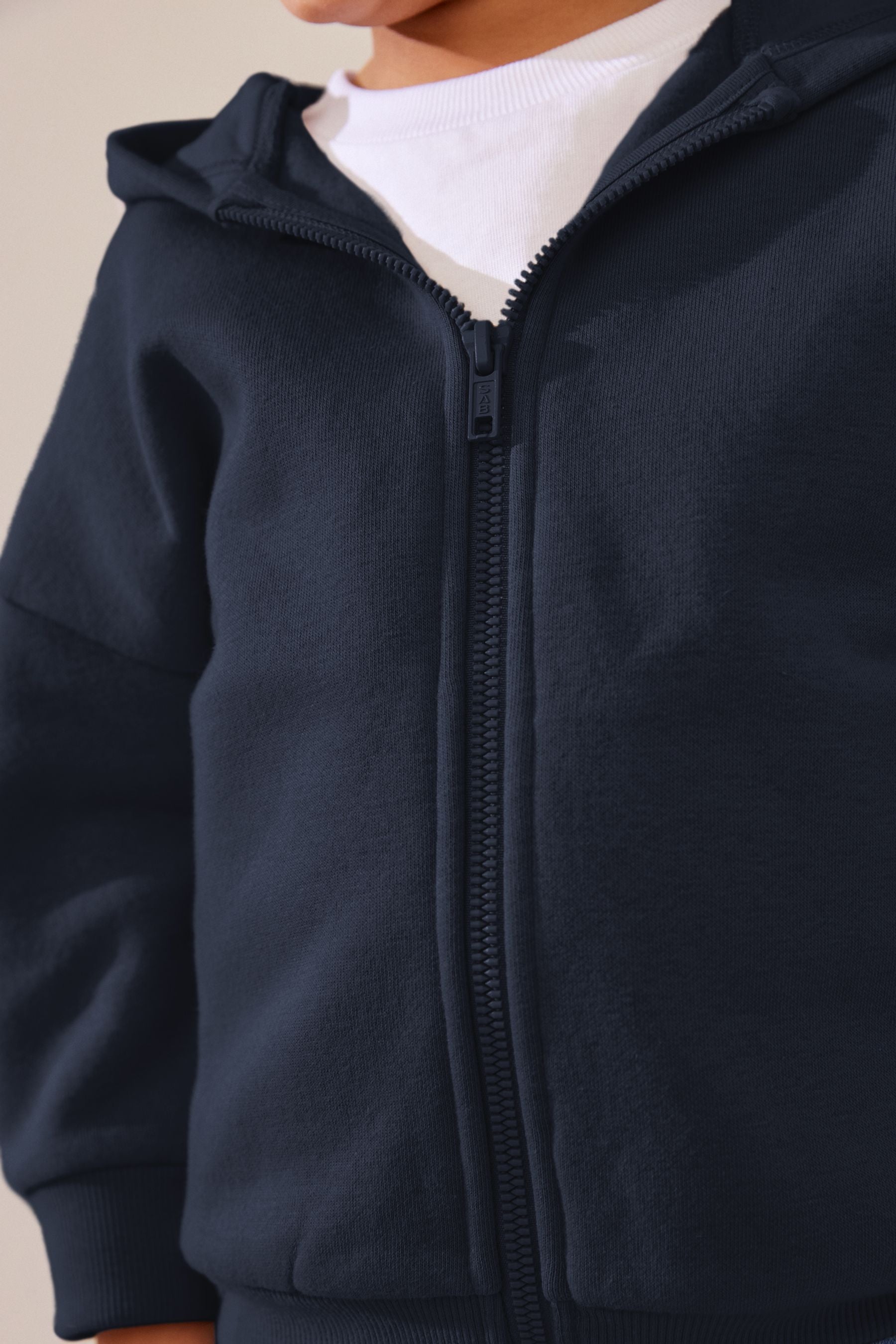 Navy Blue Zip Through Hoodie (3mths-7yrs)