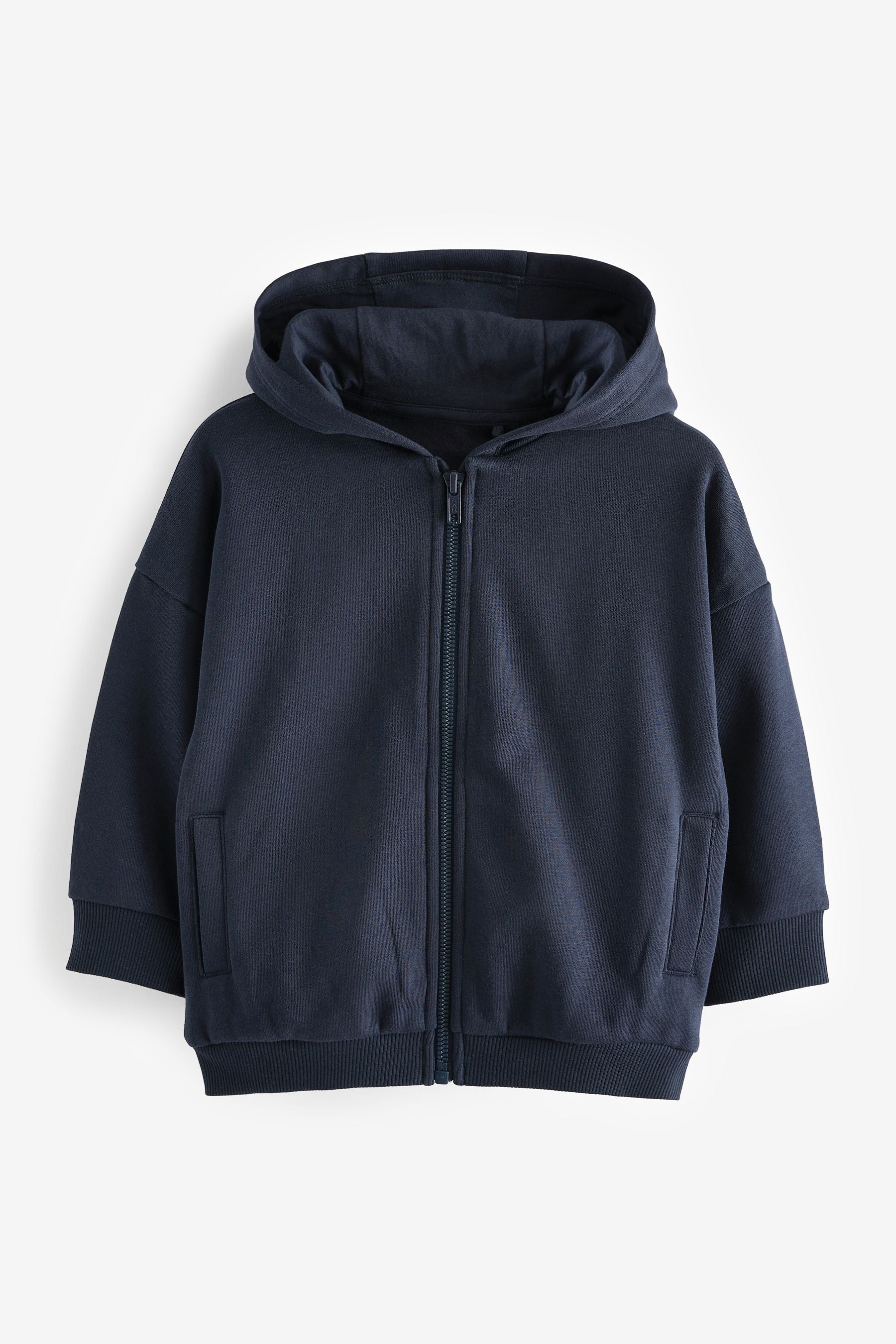 Navy Blue Zip Through Hoodie (3mths-7yrs)