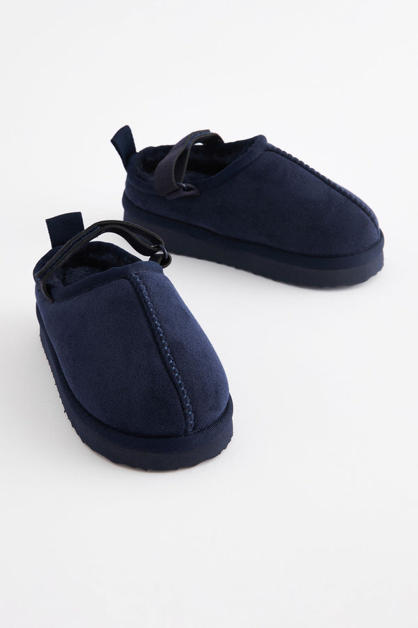 Navy Blue Cosy Slipper Mules