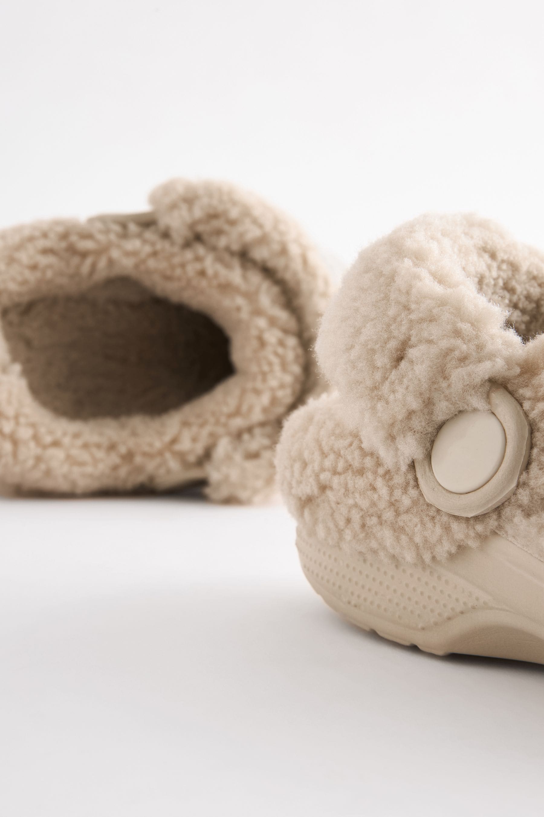 Neutral Bear Lined Clog Slippers