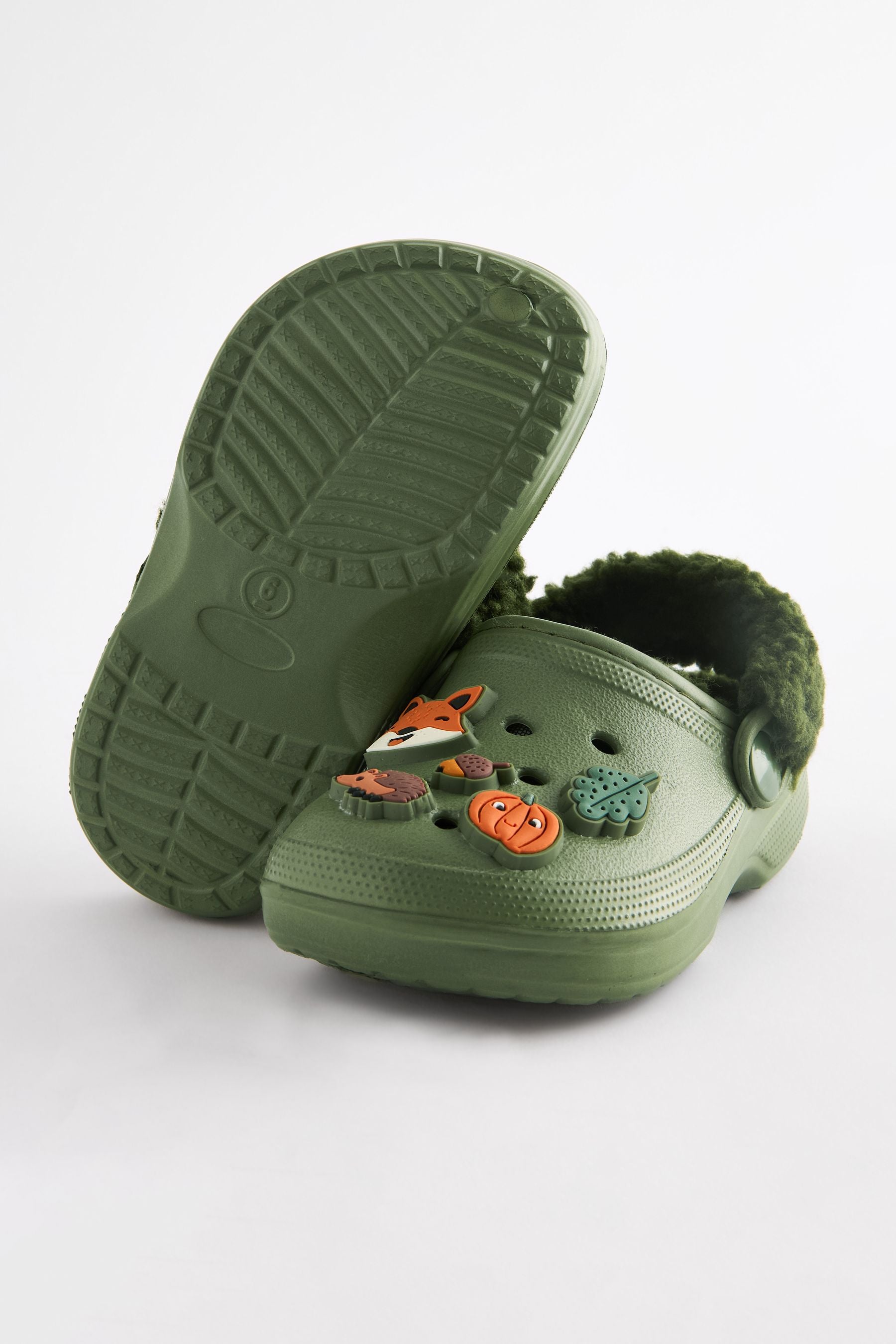 Green Lined Clog Slippers