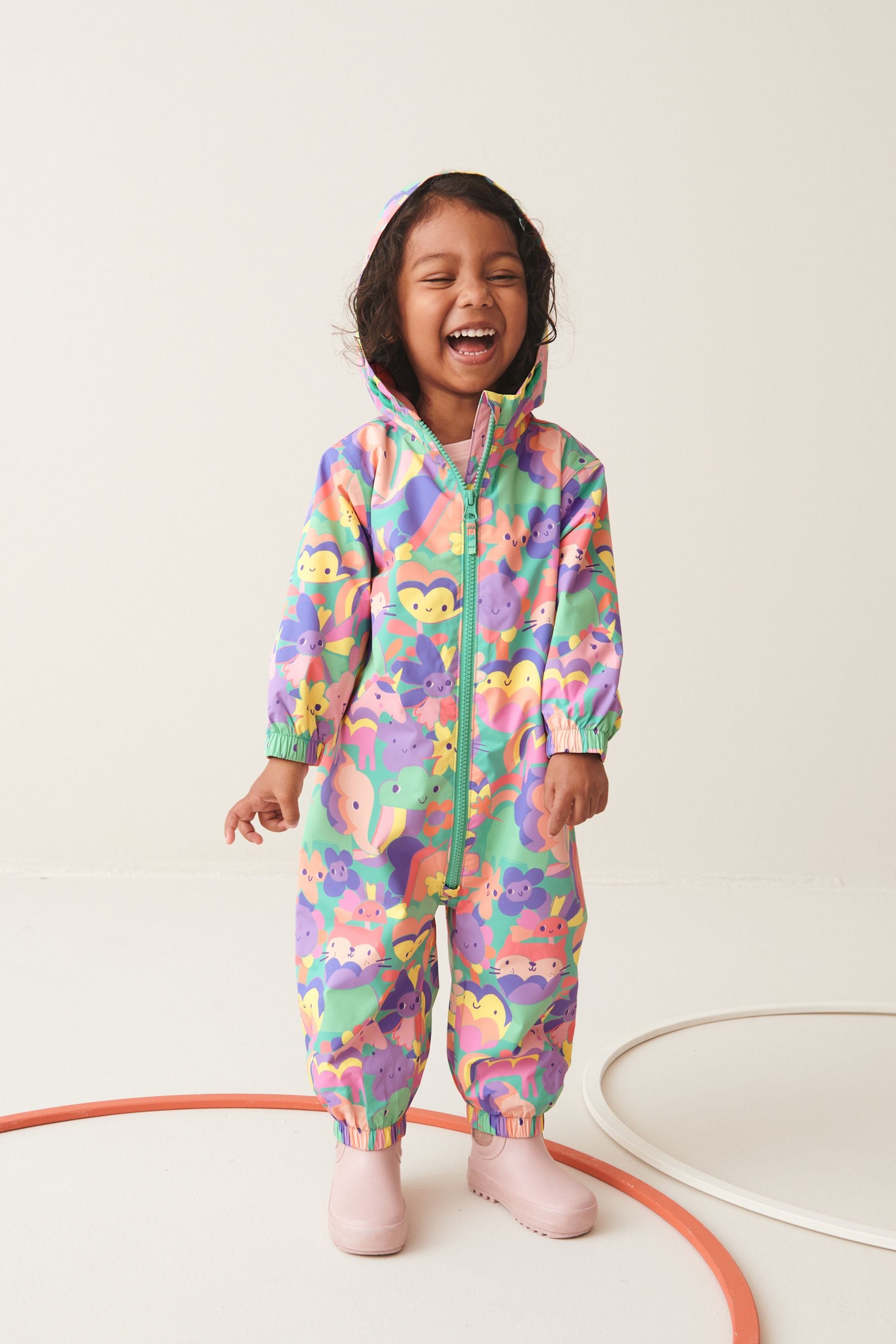 Multi Lightweight Waterproof Fleece Lined Printed Puddlesuit (3mths-7yrs)