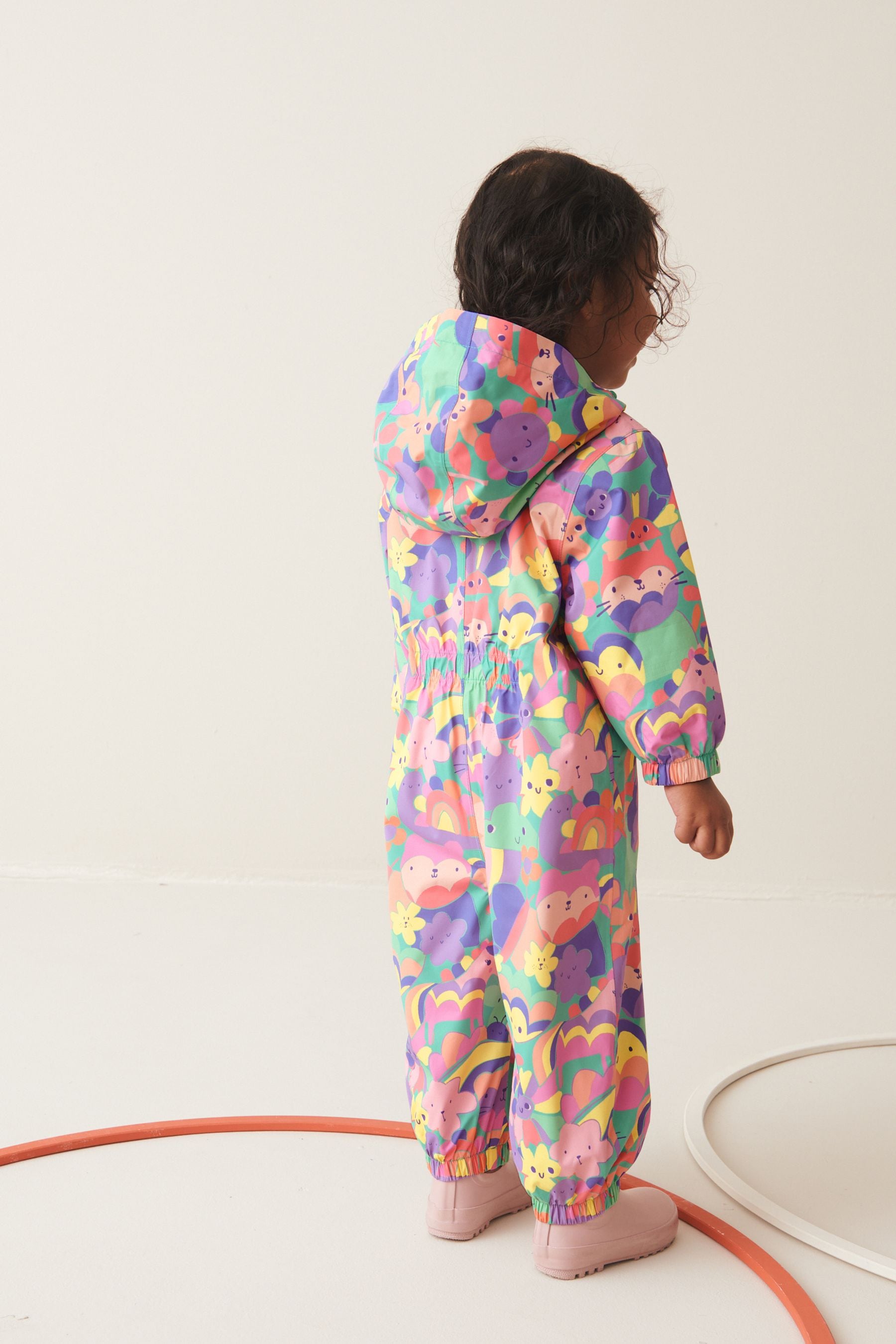 Multi Lightweight Waterproof Fleece Lined Printed Puddlesuit (3mths-7yrs)