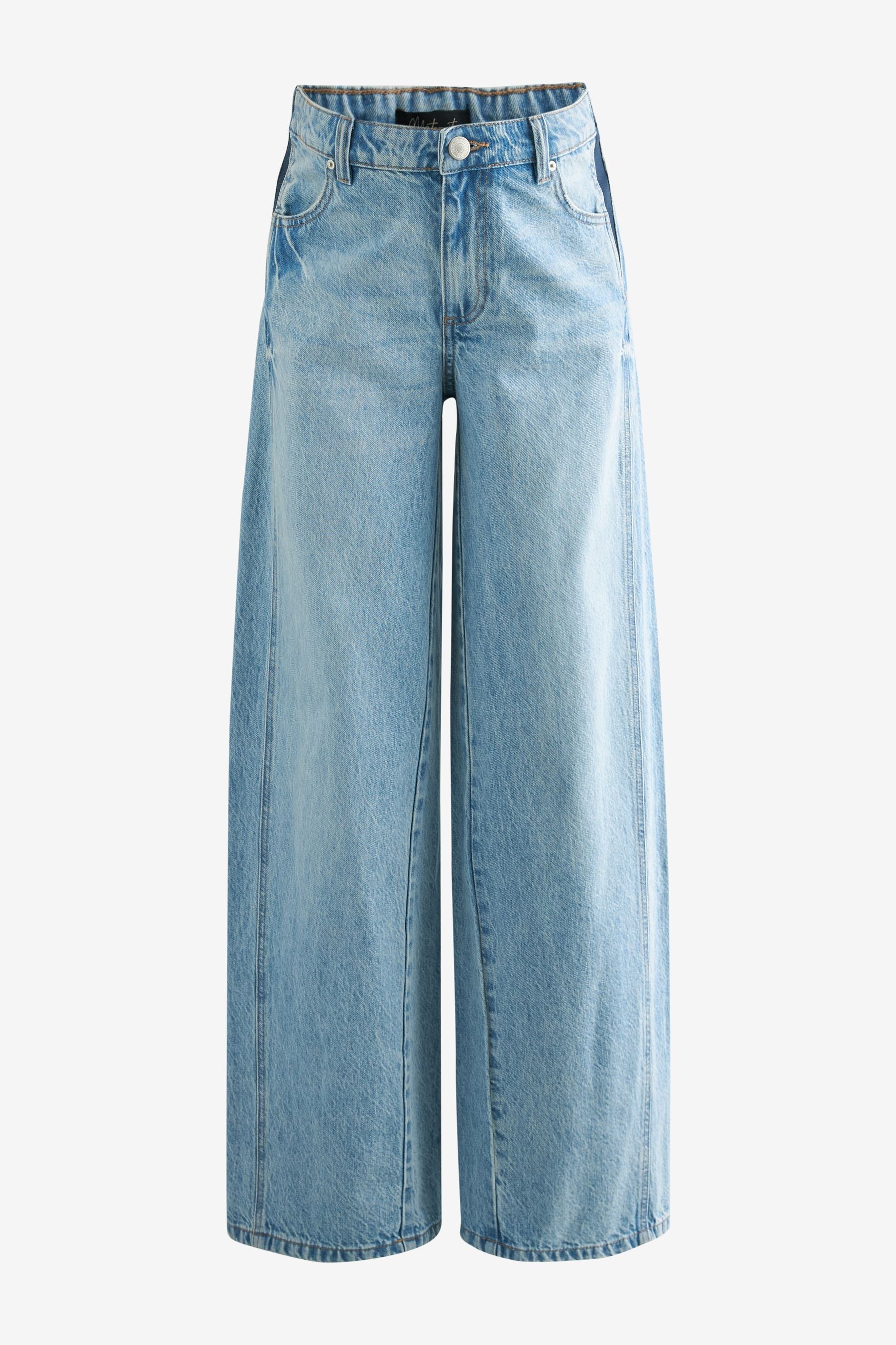 Bleach Denim Maternity Wide Leg Jeans