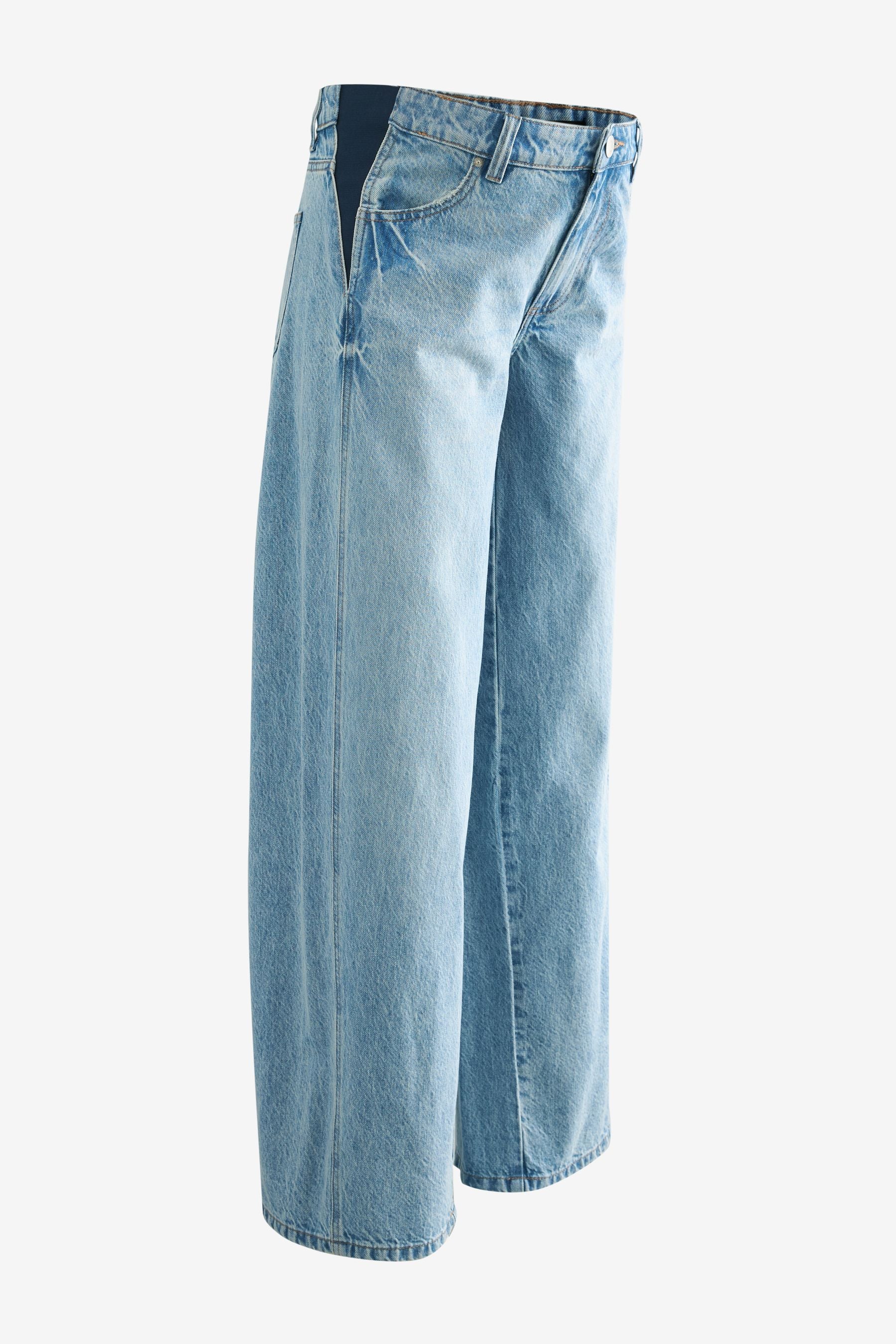 Bleach Denim Maternity Wide Leg Jeans