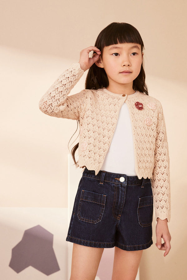 Ecru Crochet Caridgan (3-16yrs)