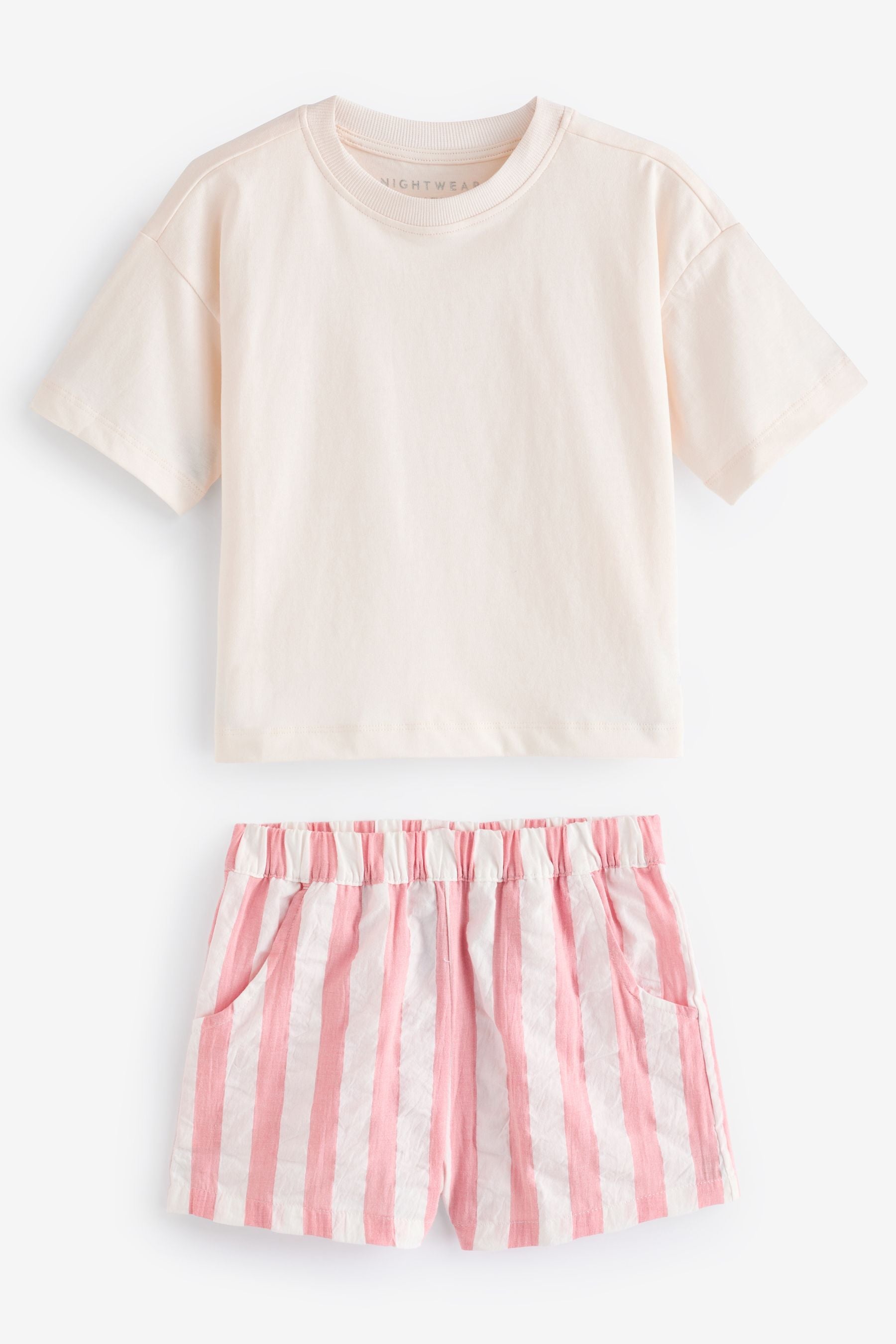 Pink/Cream Woven Check 100% Cotton Pyjamas 2 Pack (3-16yrs)