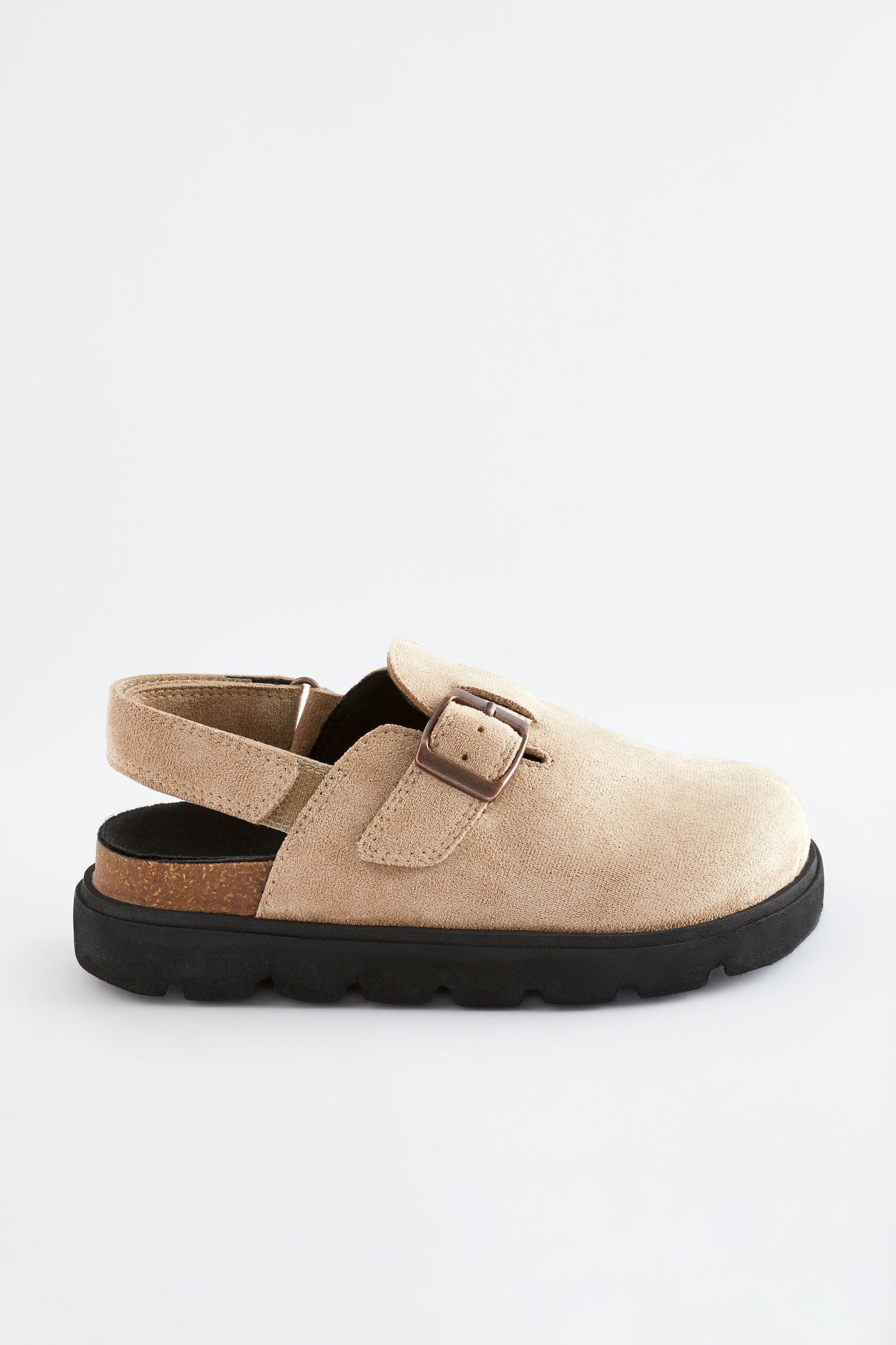 Neutral Brown Touch Fastening Chunky Clogs