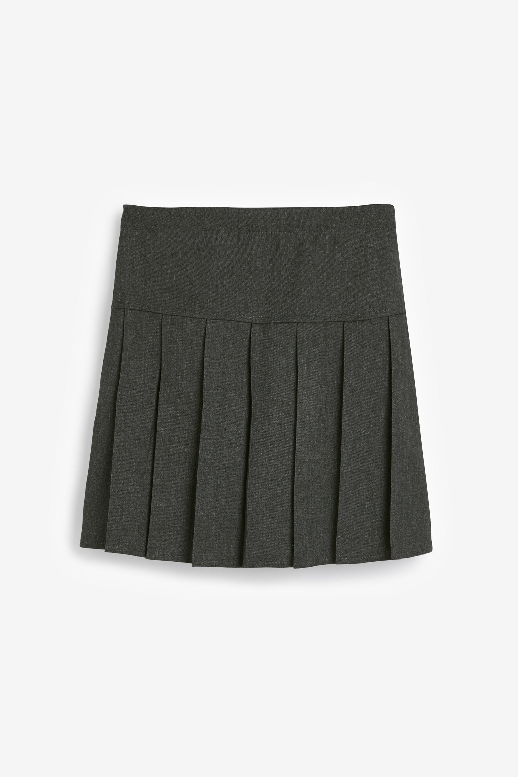 Grey Longer Length Regular Waist Pleated School Skirts 2 Pack (3-16yrs)