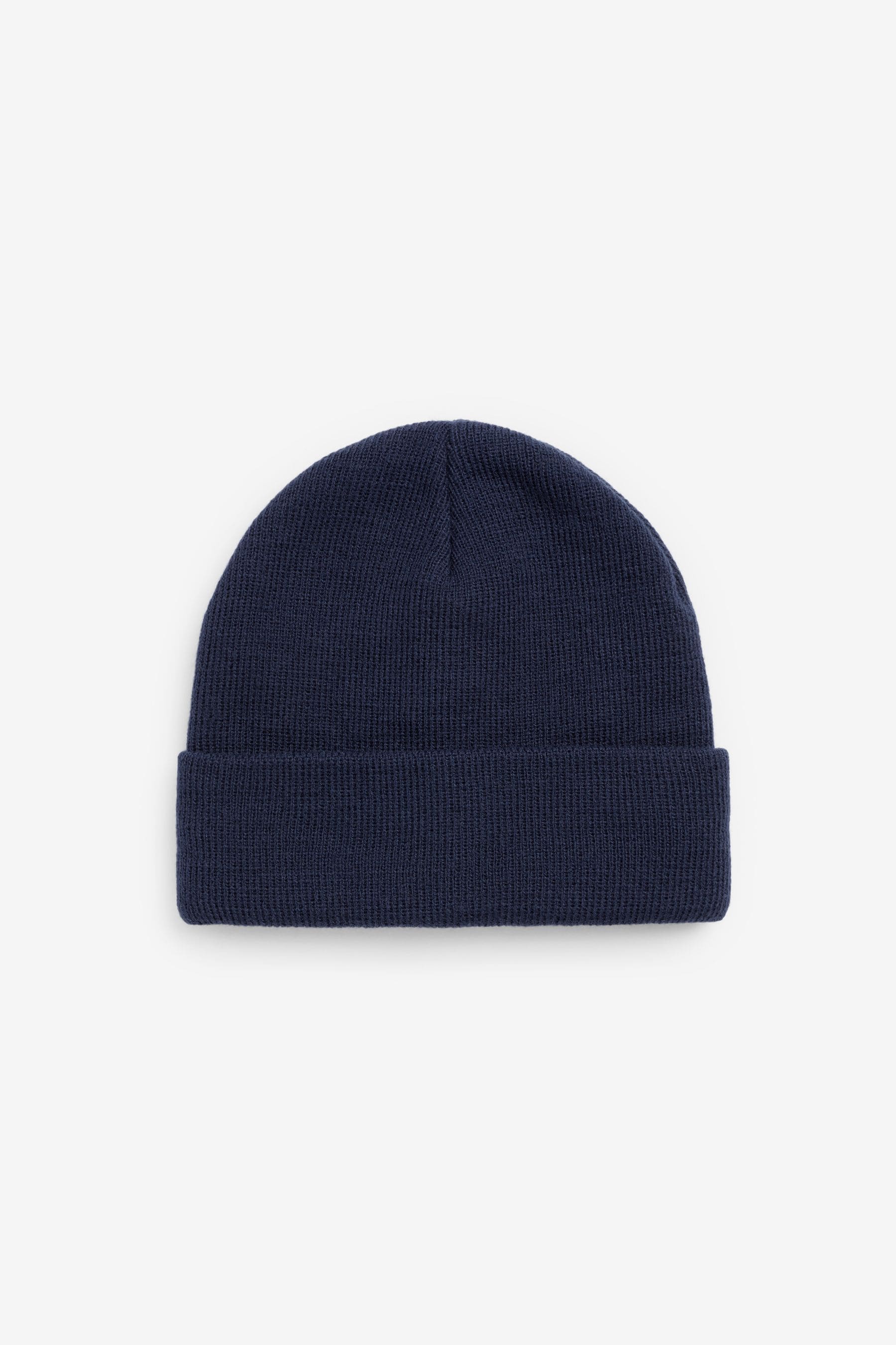 Navy Blue Flat Knit Beanie Hat (3mths-16yrs)