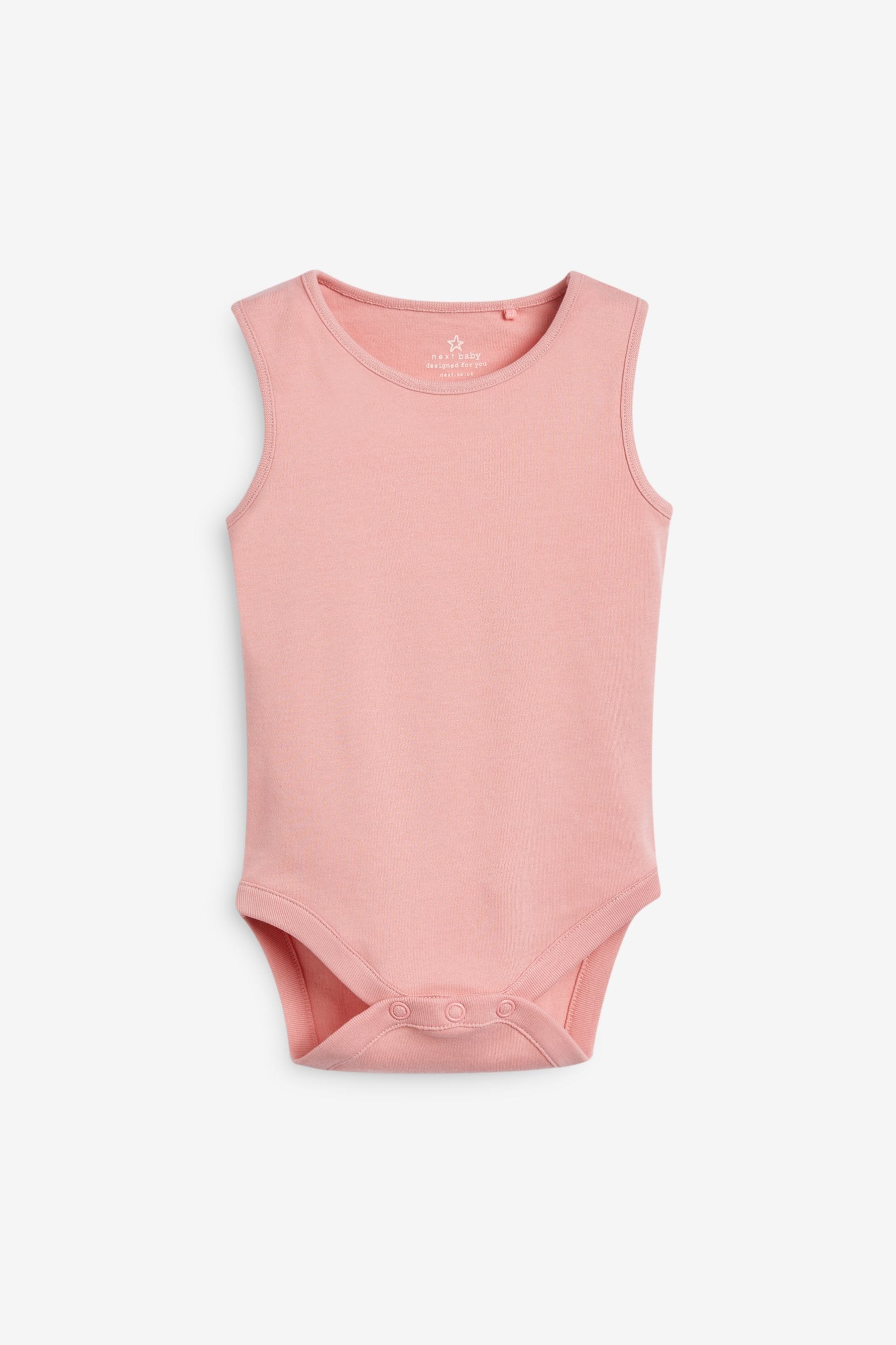 Pink/White 5 Pack Baby Vest Bodysuits