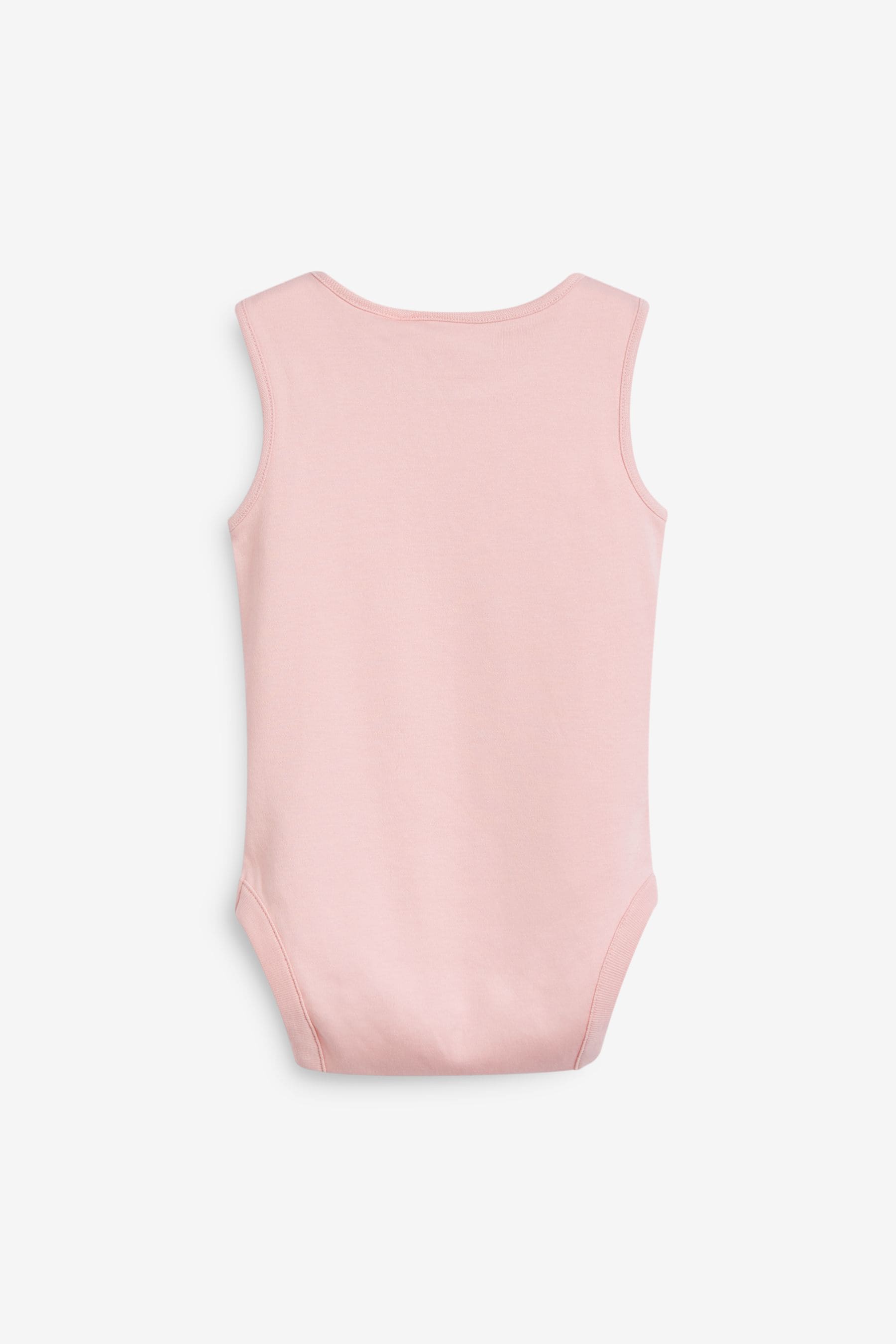 Pink/White 5 Pack Baby Vest Bodysuits