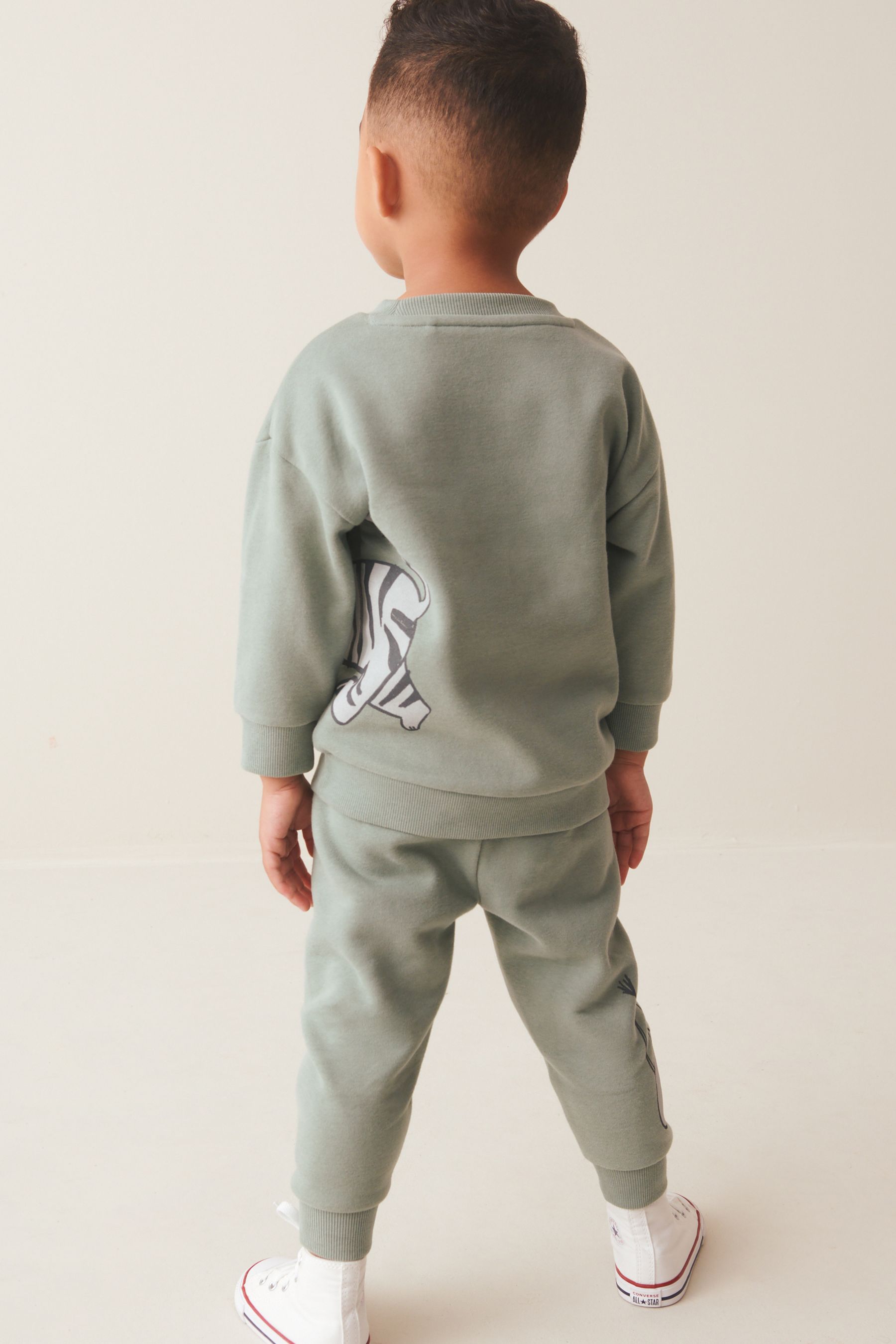 Mineral Blue Animal Character Sweatshirt and Jogger Set (3mths-7yrs)