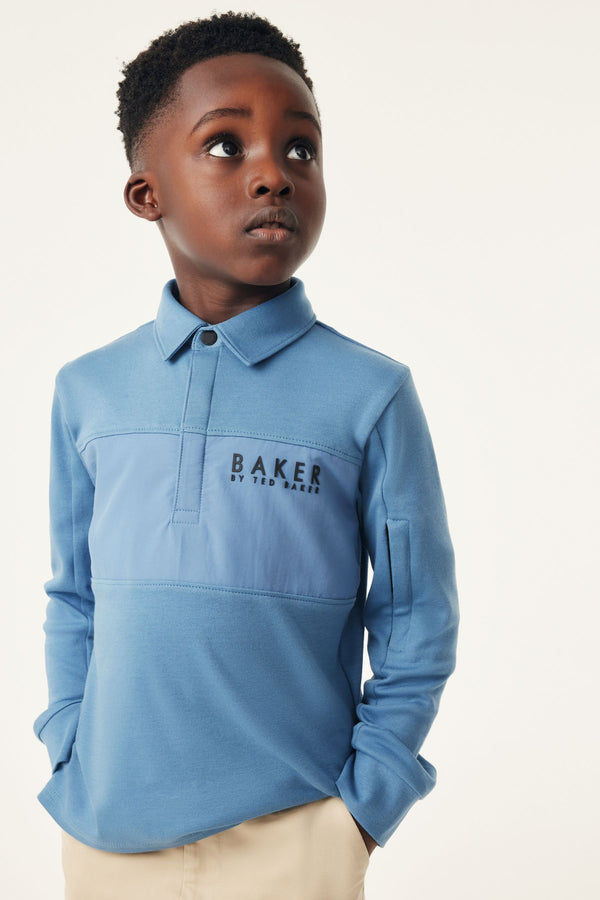 Baker by Ted Baker Long Sleeve Panel Polo Shirt