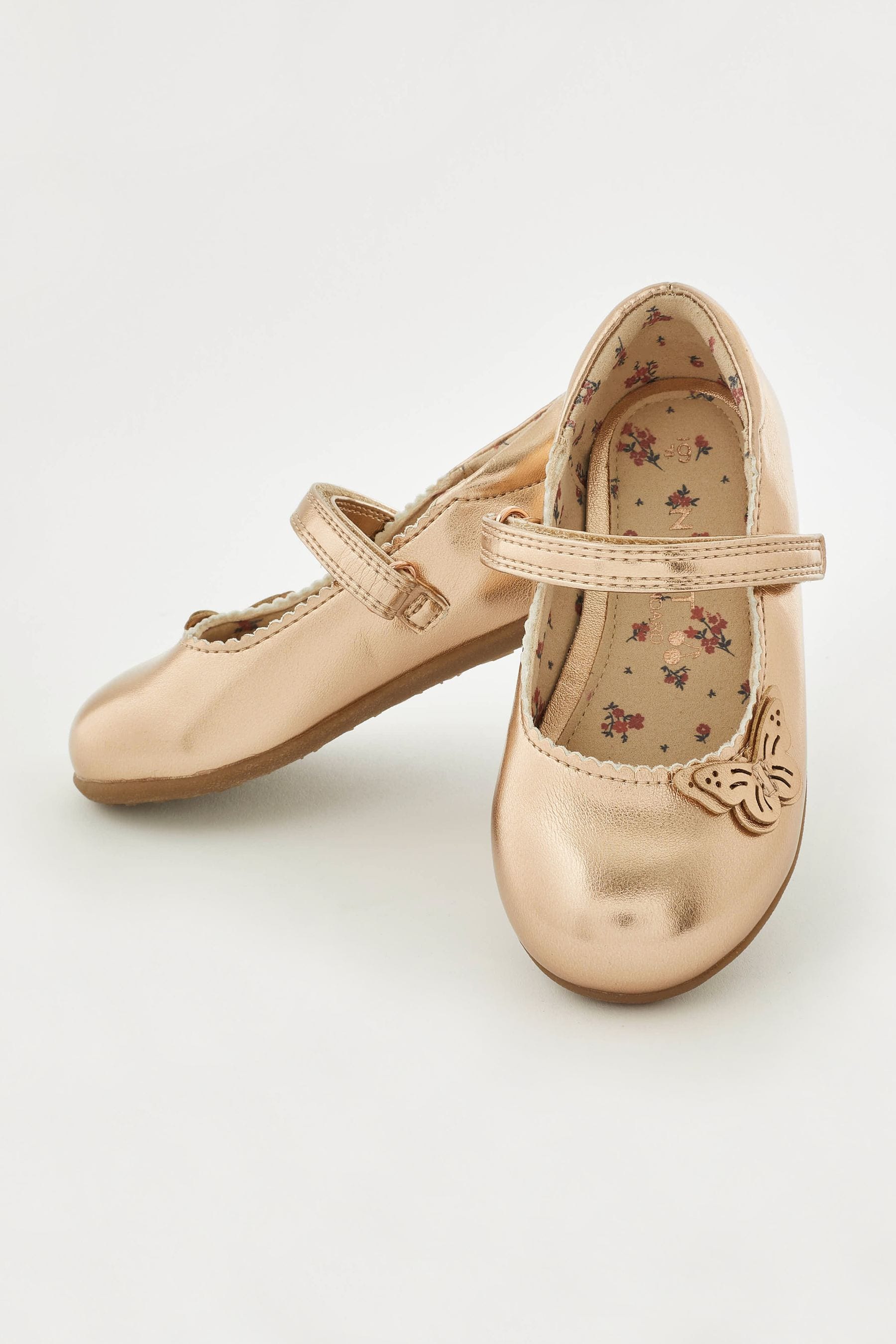 Rose Gold Butterfly Mary Jane Shoes