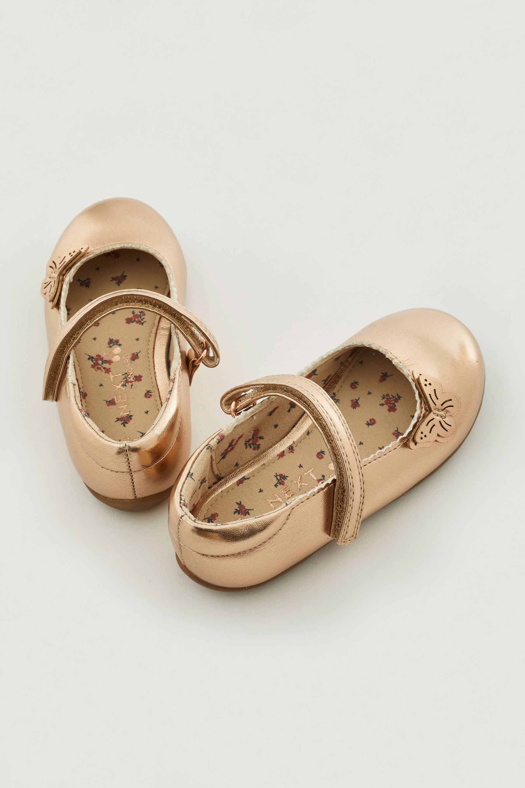 Rose Gold Wide Fit (G) Butterfly Mary Jane Shoes