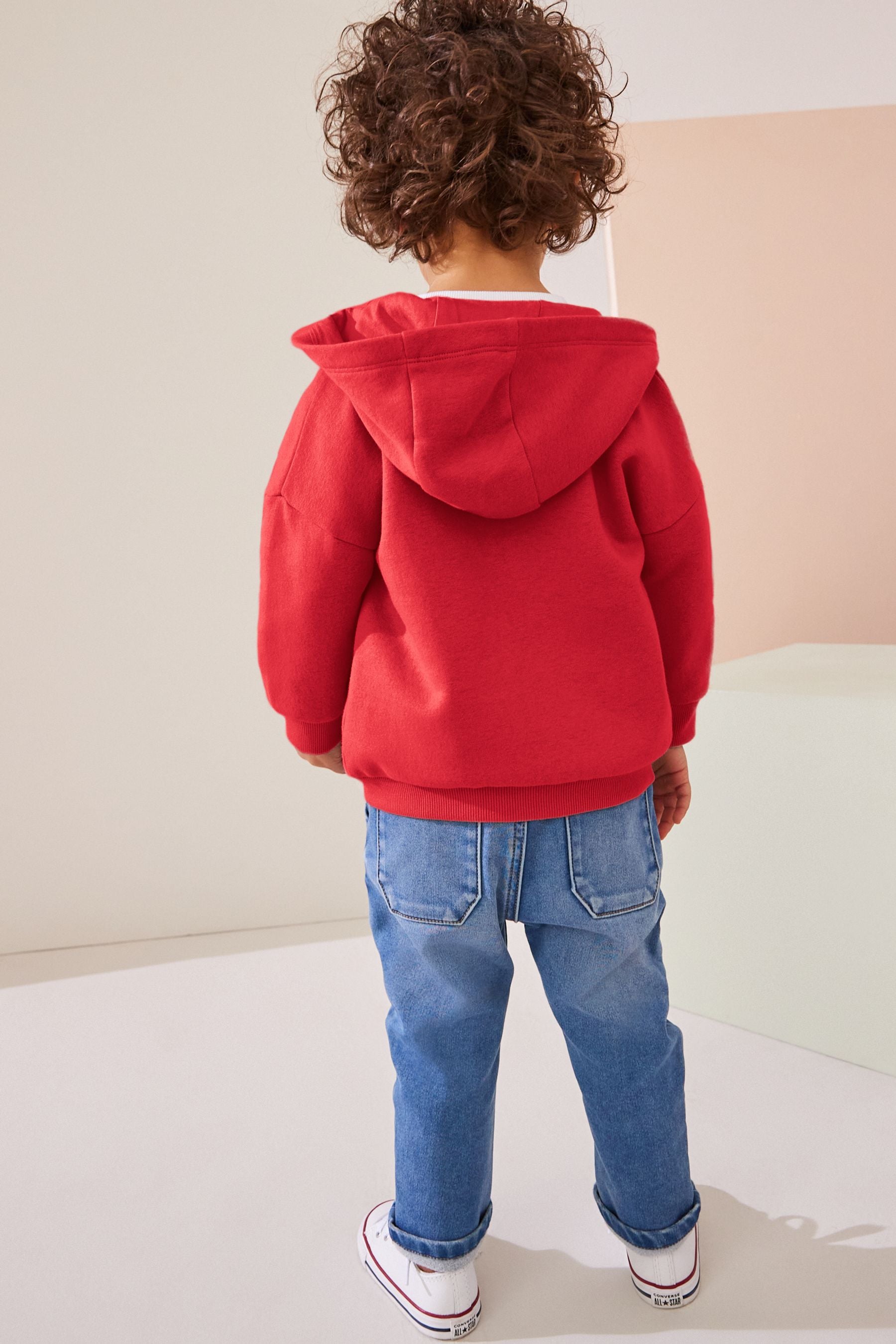 Coral Pink Zip Through Hoodie (3mths-7yrs)