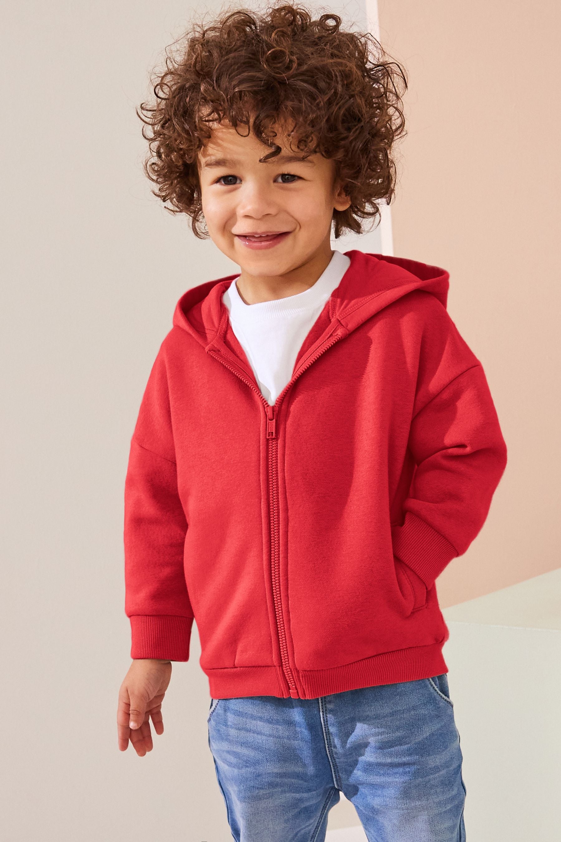 Coral Pink Zip Through Hoodie (3mths-7yrs)