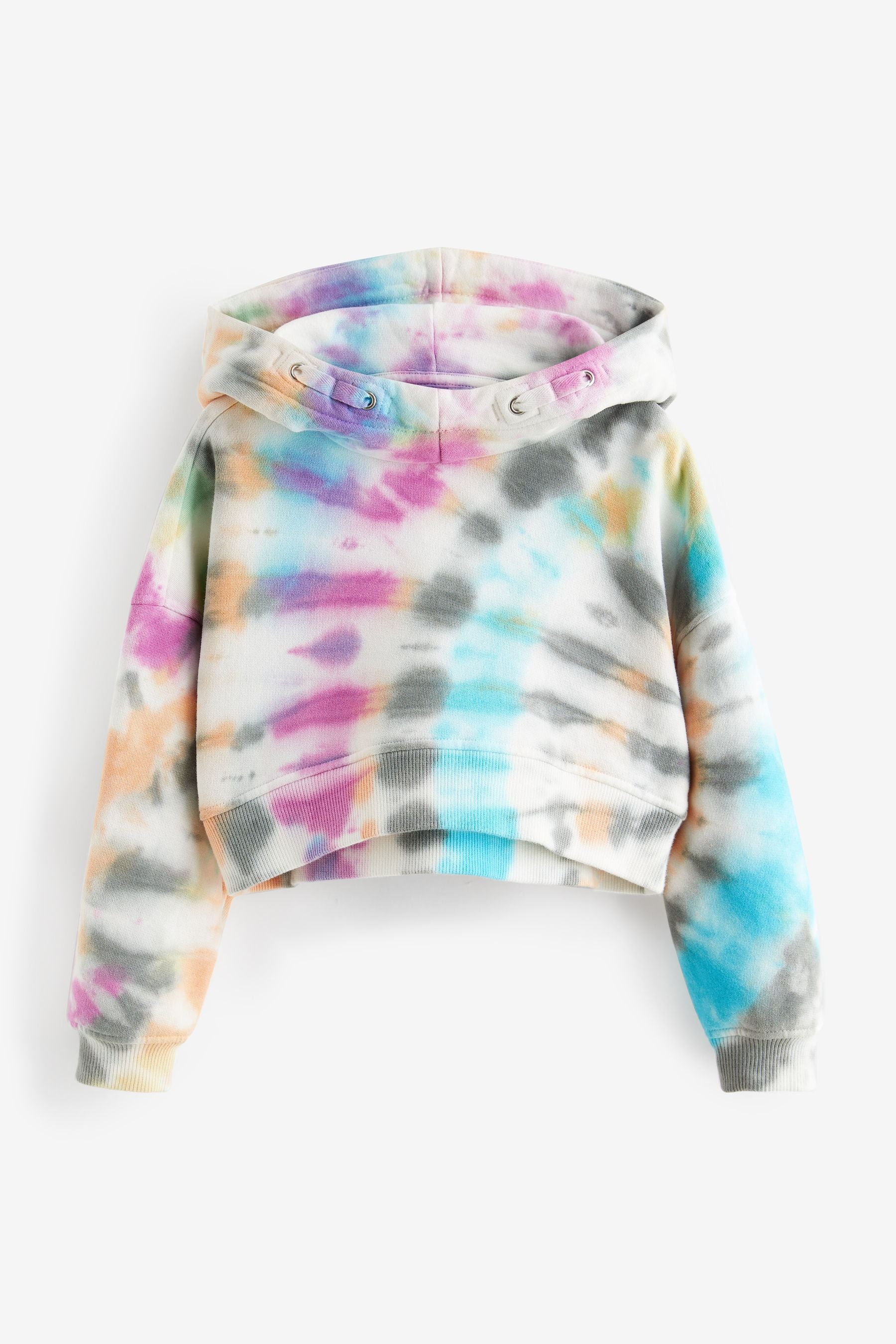 Multi Tie Dye Cropped Hoodie (3-16yrs)