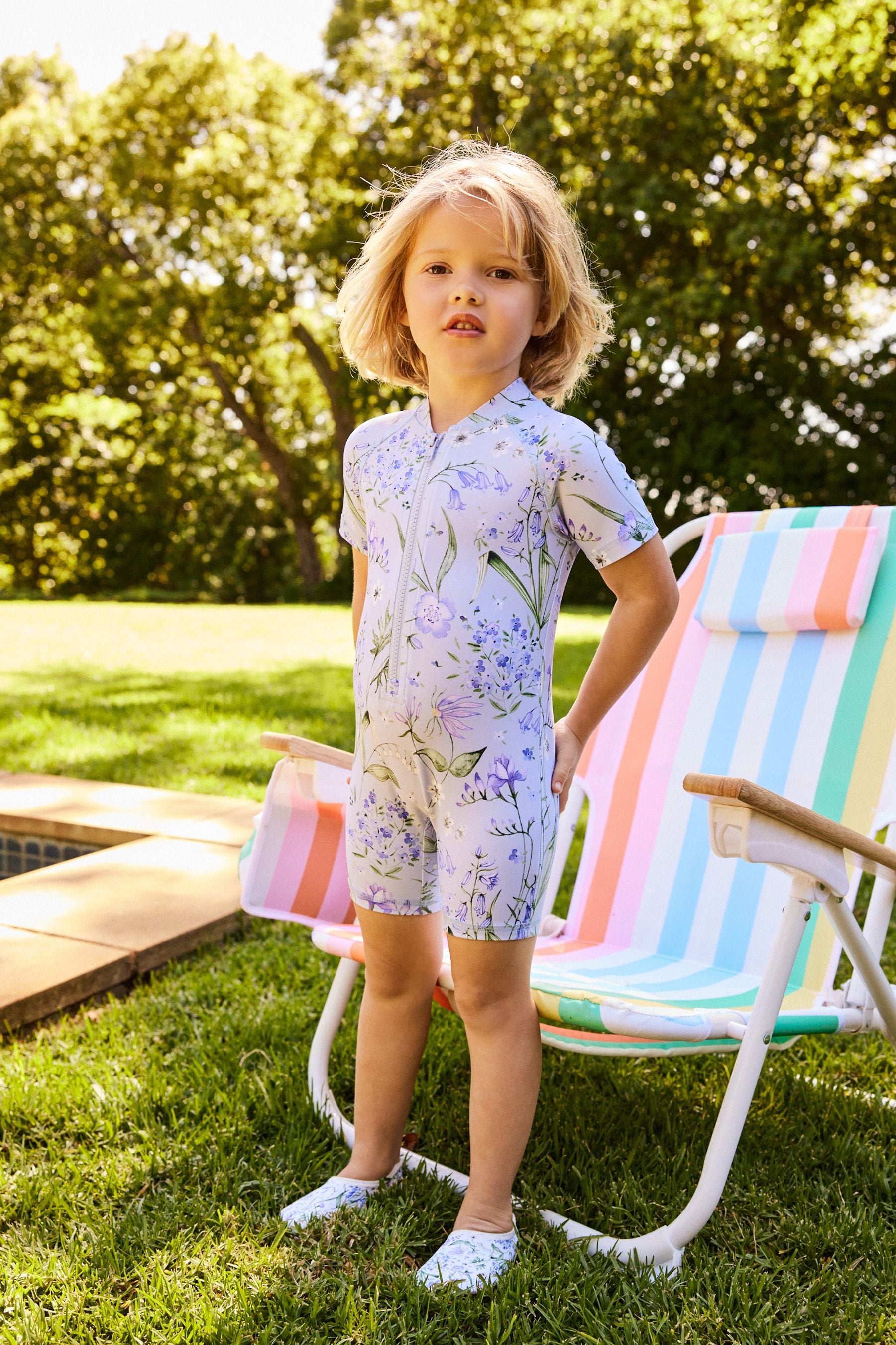 Blue Bluebell Long leg Sunsafe Swimsuit (3mths-8yrs)