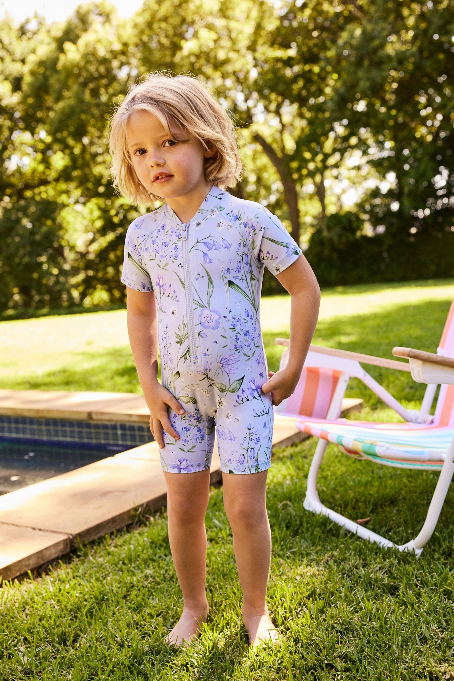 Blue Bluebell Long leg Sunsafe Swimsuit (3mths-8yrs)