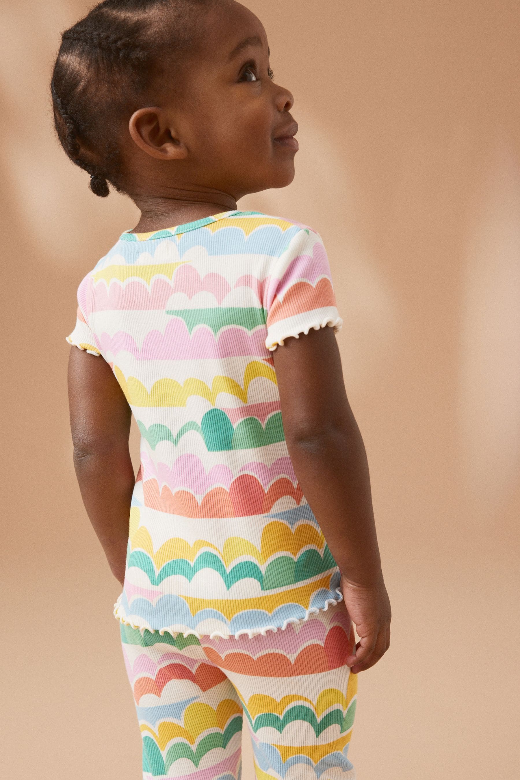 Rainbow Short Sleeve Rib Top (3mths-7yrs)