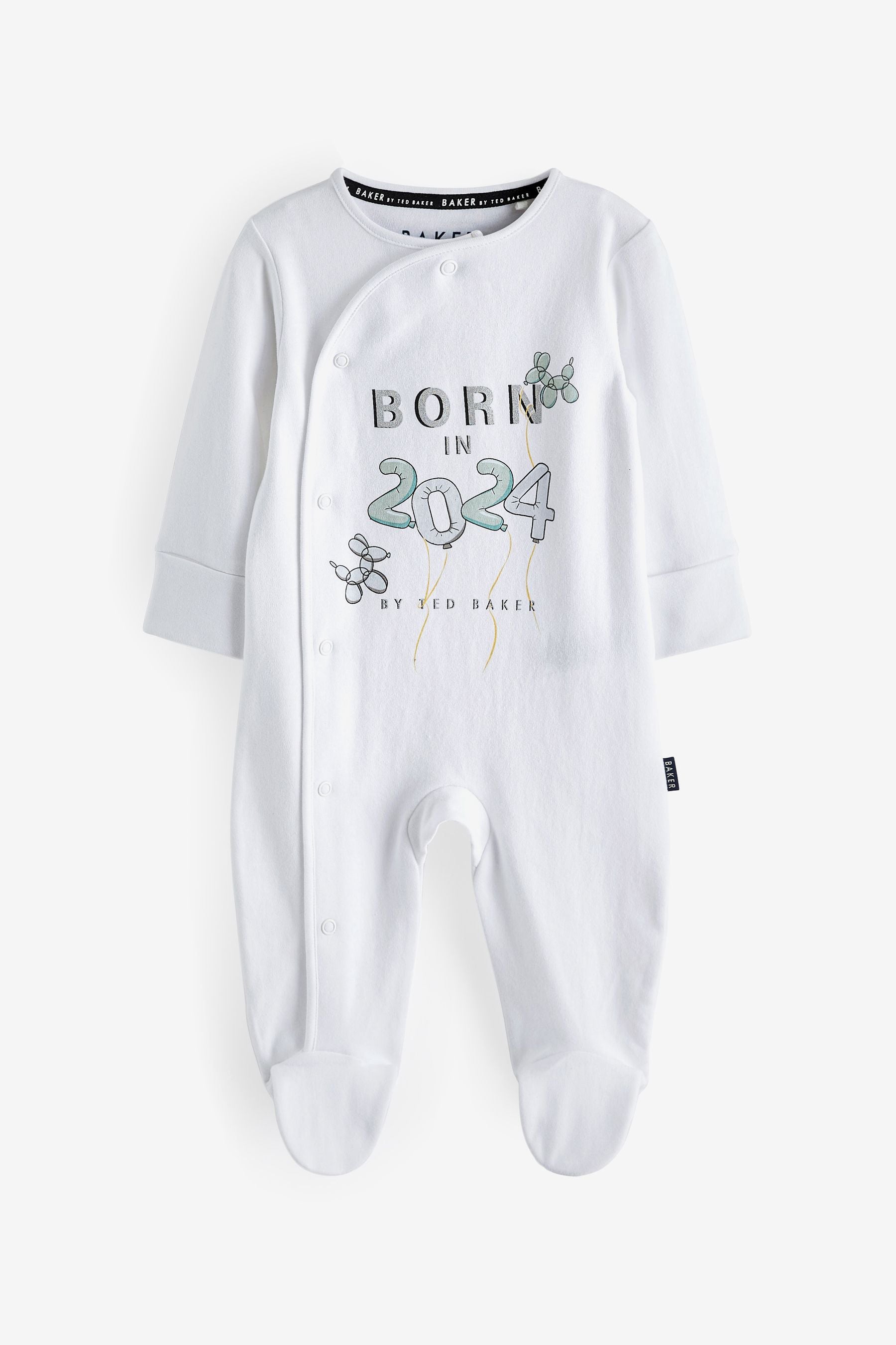 Baker by Ted Baker Born in 2024 White Sleepsuit