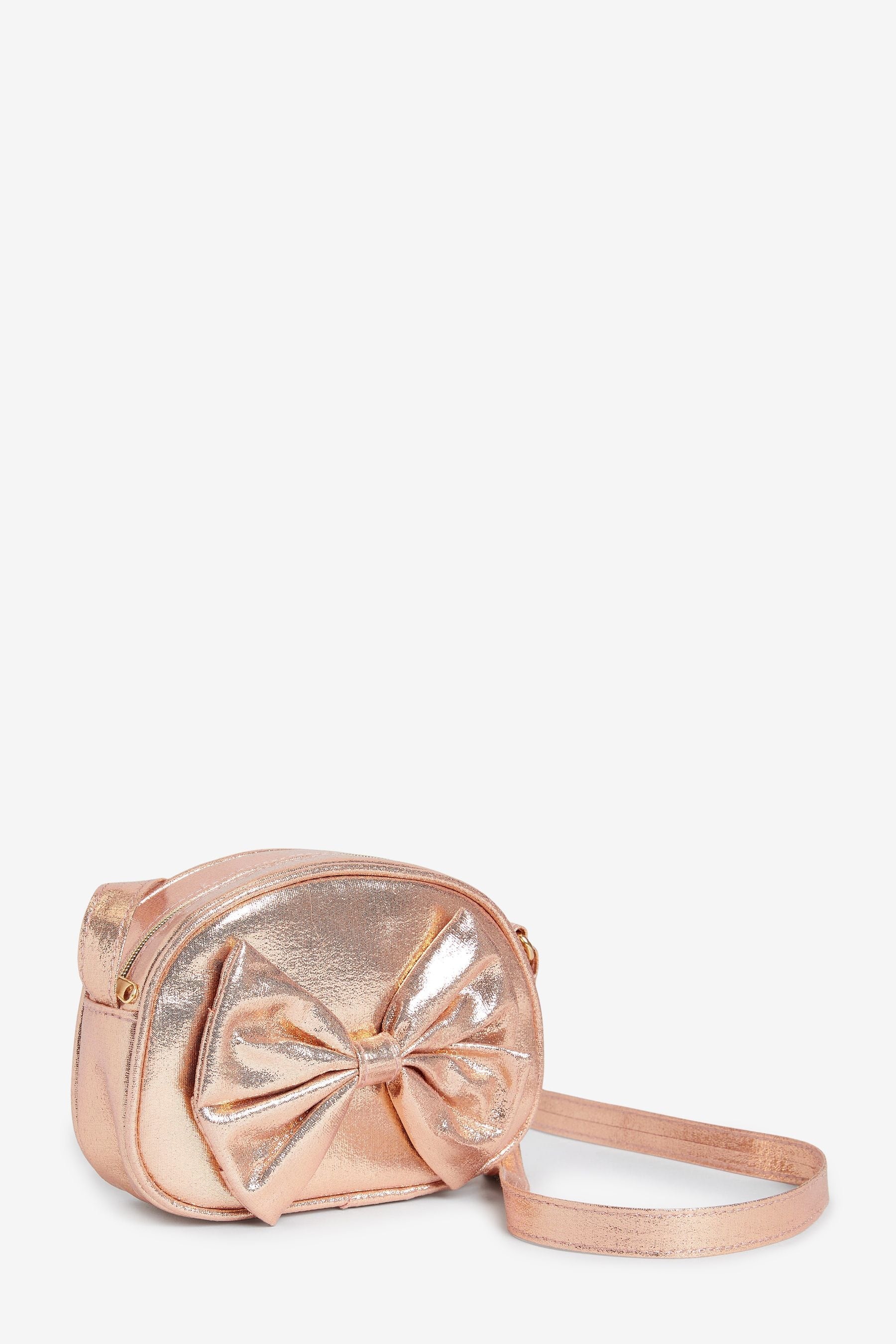 Rose Gold Bow Cross-Body Bag