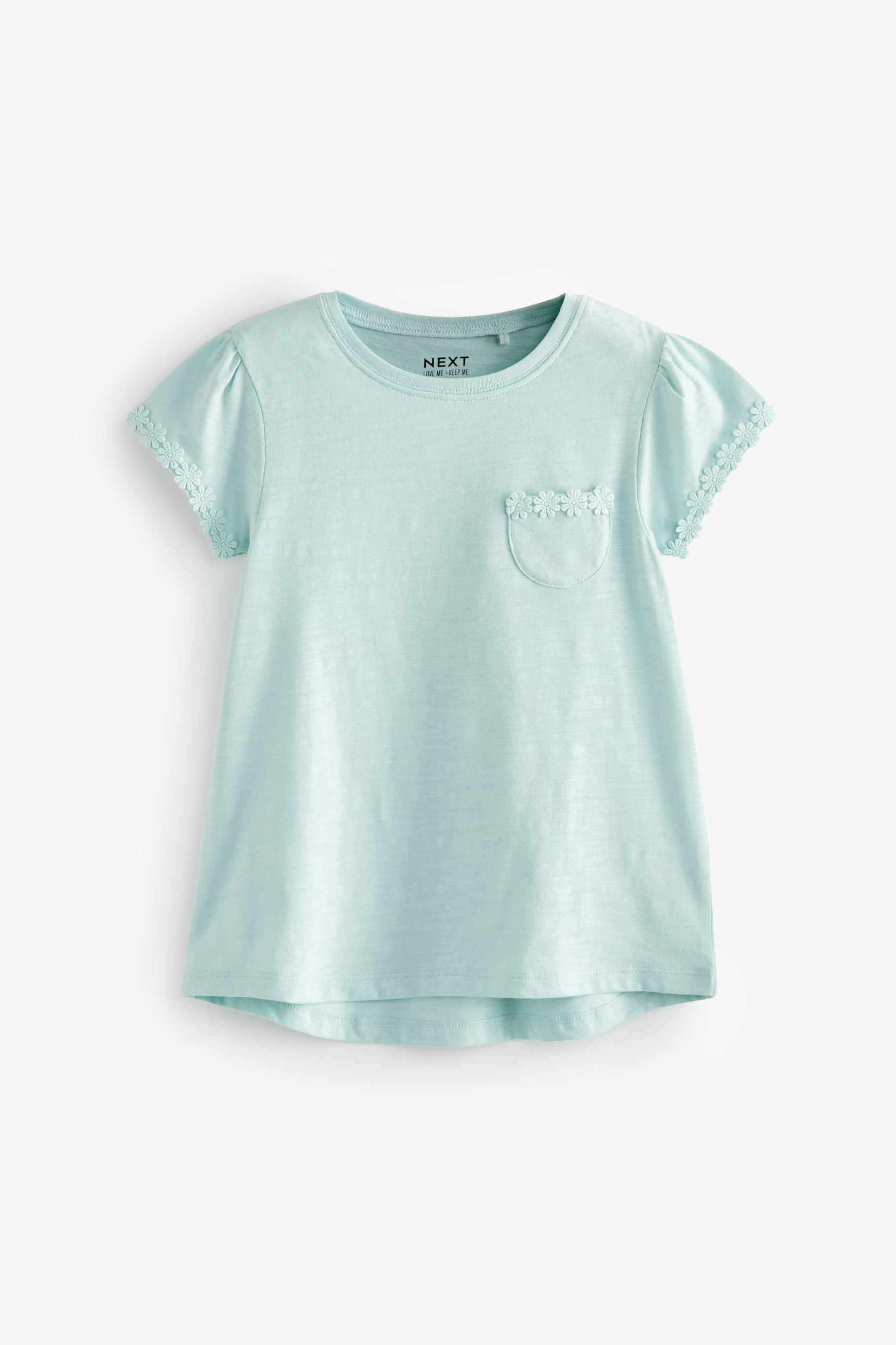 Pink/Blue/White 3 Pack Daisy Pocket T-Shirts (1.5-16yrs)