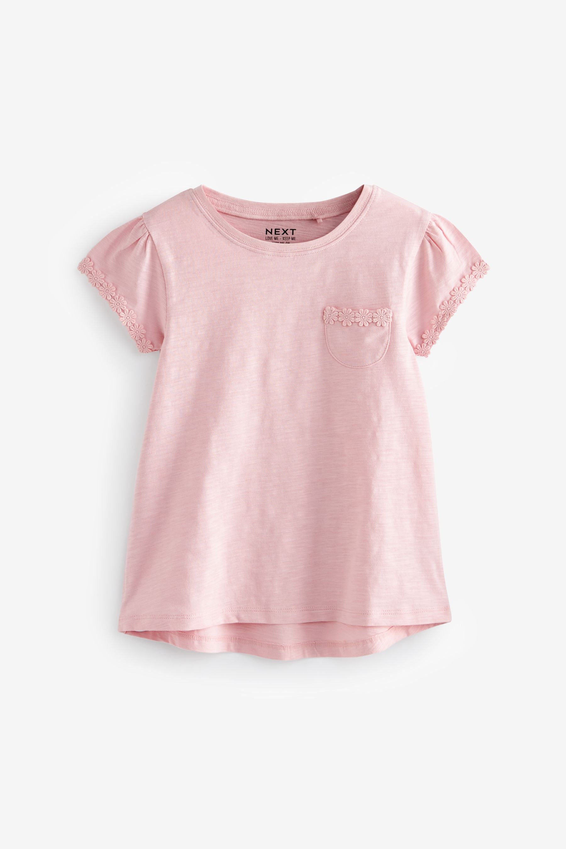 Pink/Blue/White 3 Pack Daisy Pocket T-Shirts (1.5-16yrs)