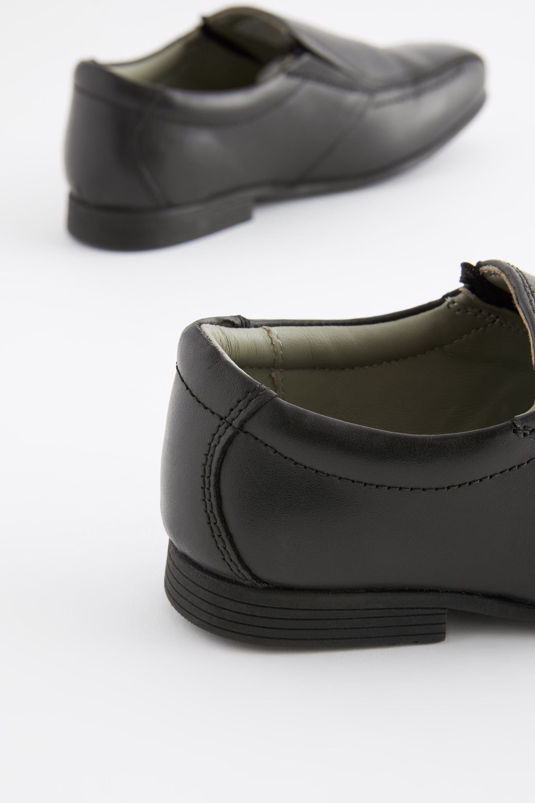 Black Standard Fit (F) School Leather Formal Loafers