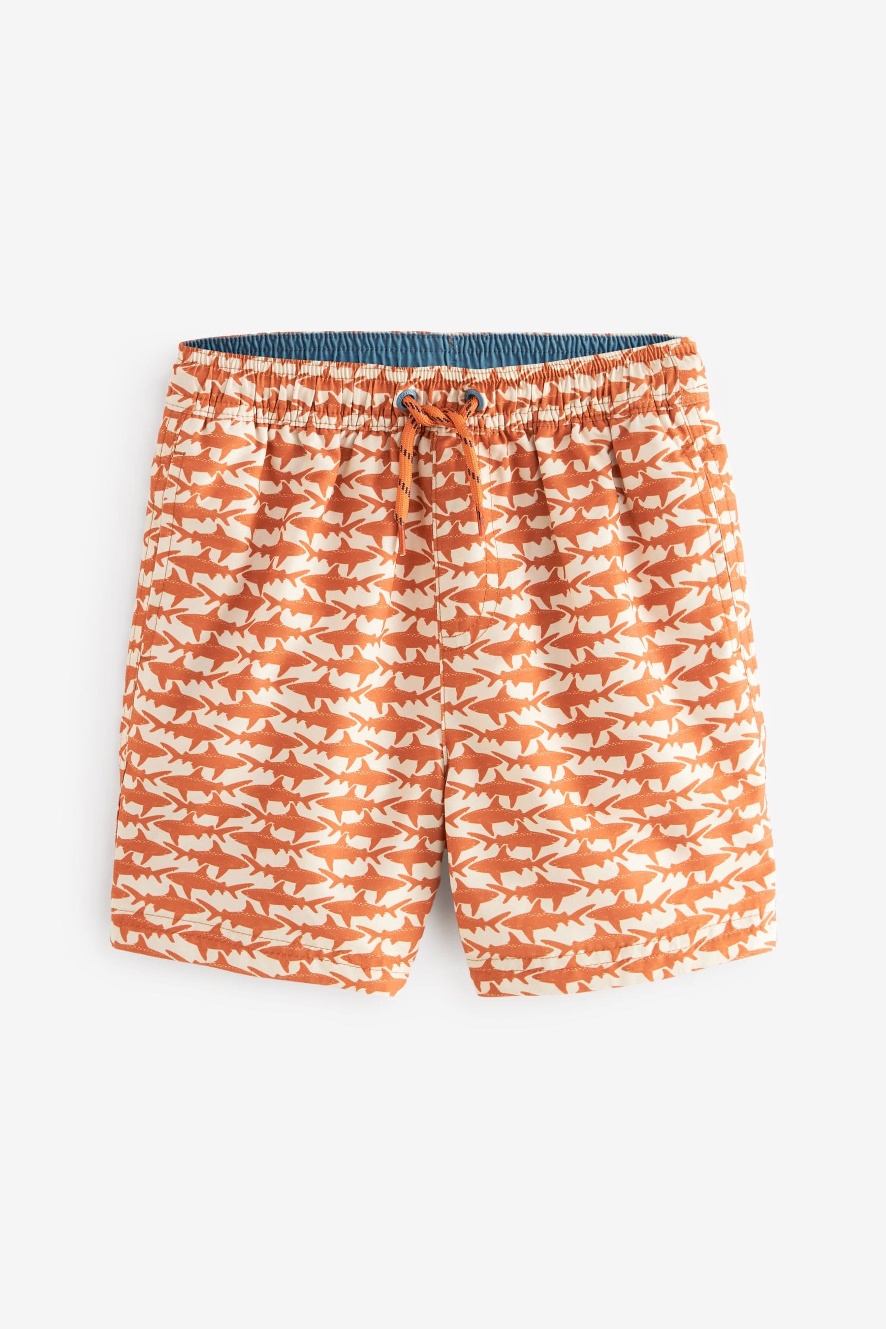 Neutral Shark Printed Swim Shorts (3mths-16yrs)