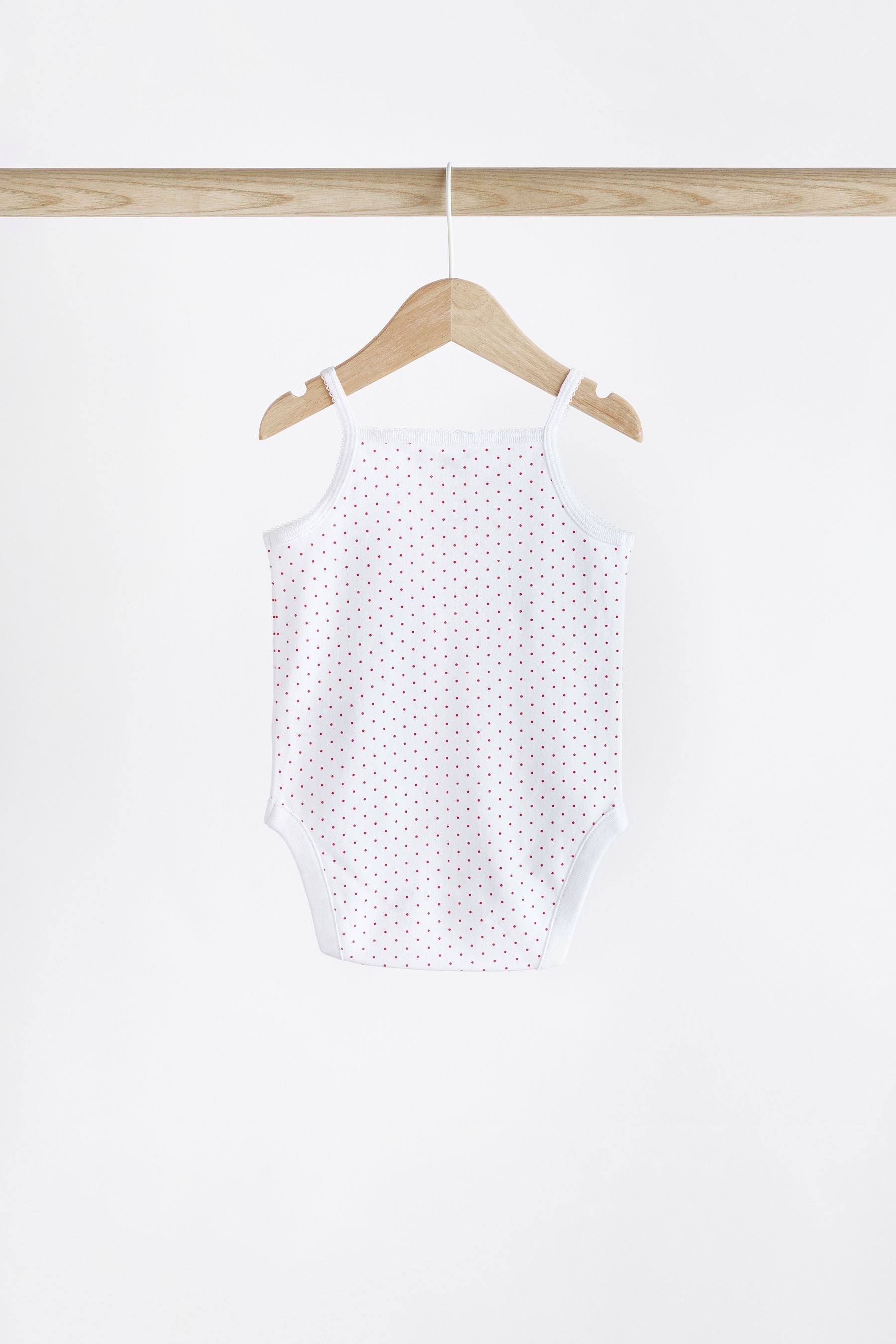 Red/White Baby Strappy Vest Bodysuits 5 Pack